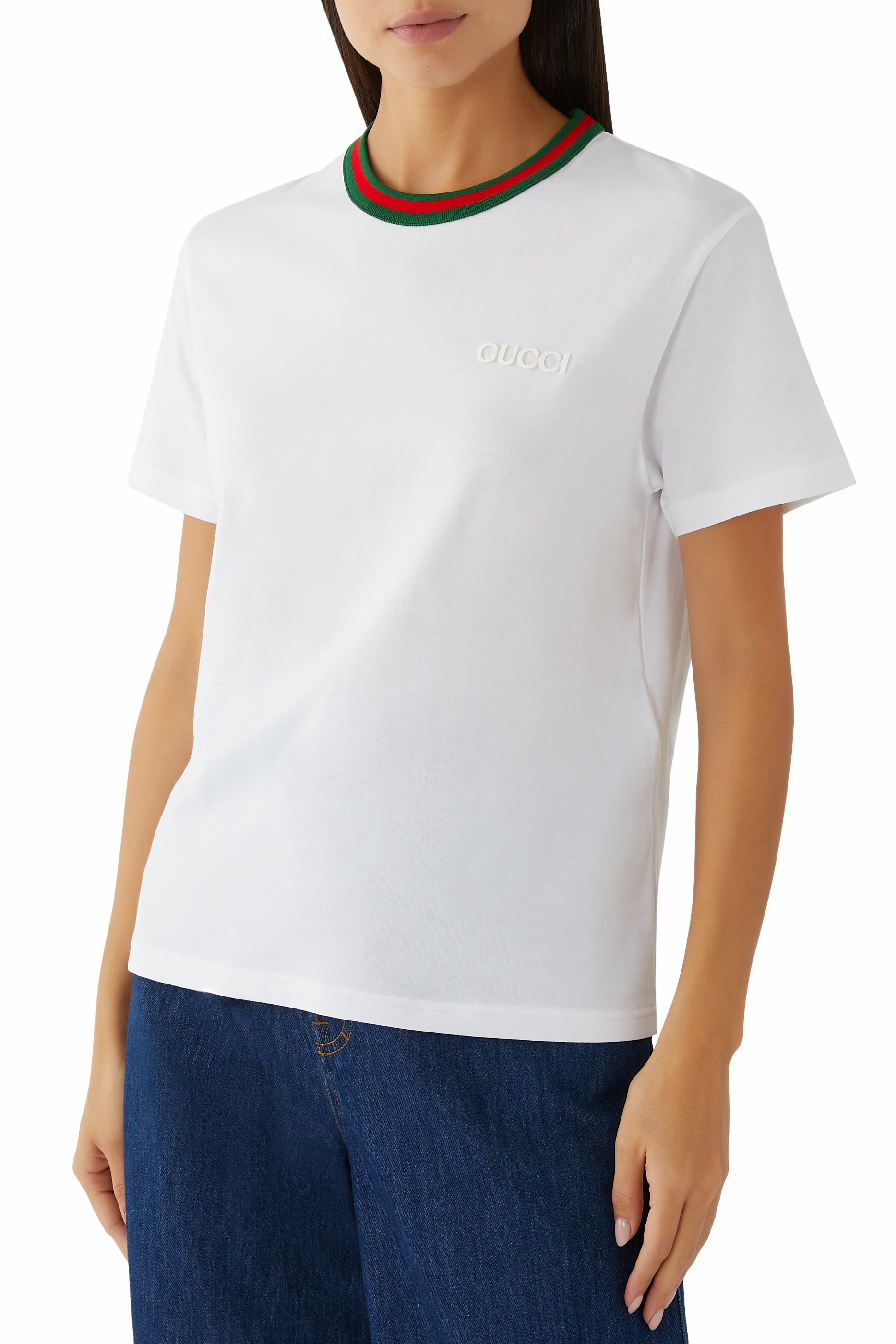 تيشيرت بشريط وييب قطن جرسيه