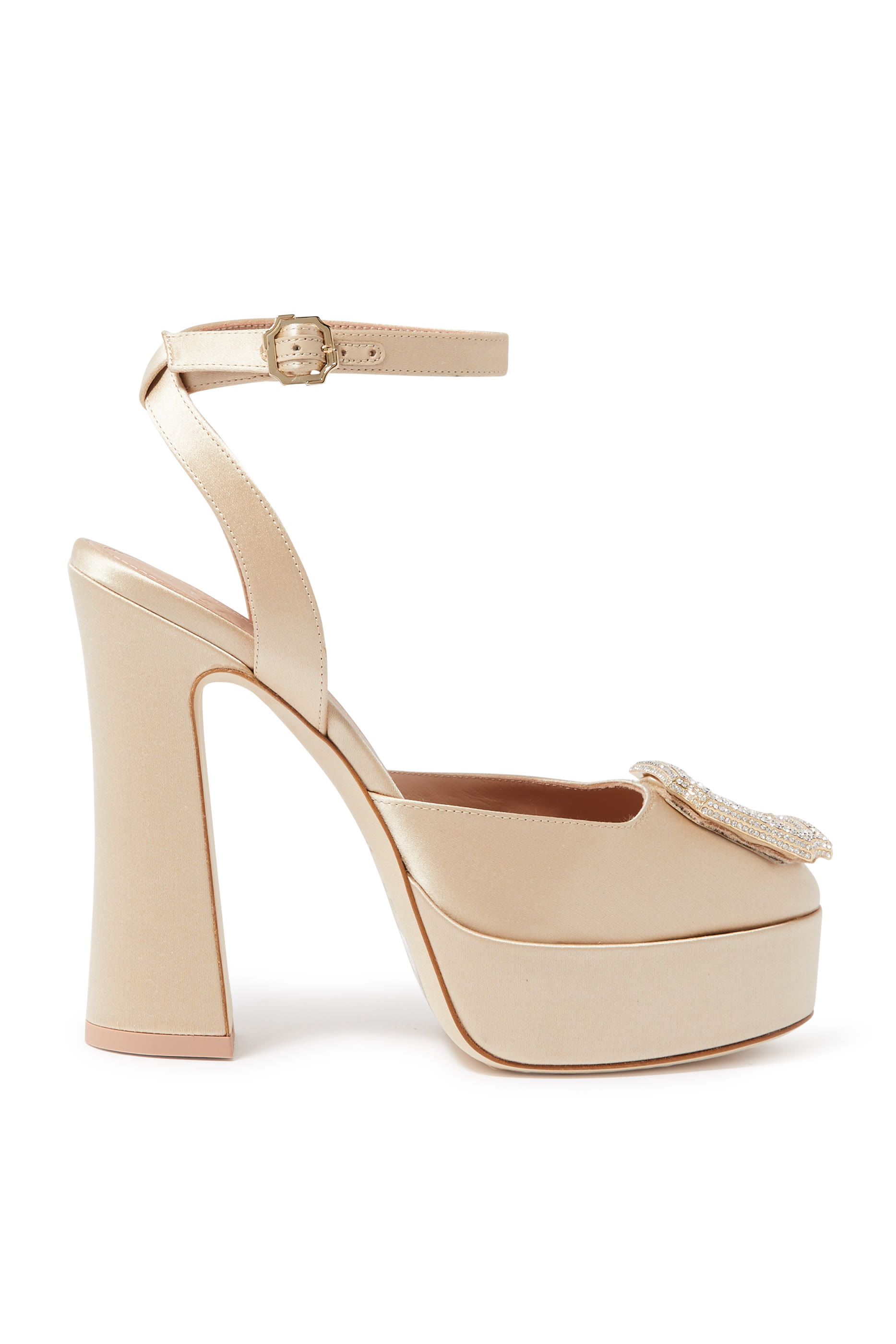 صندل أمايا بنعل سميك وكعب 125مم جلد