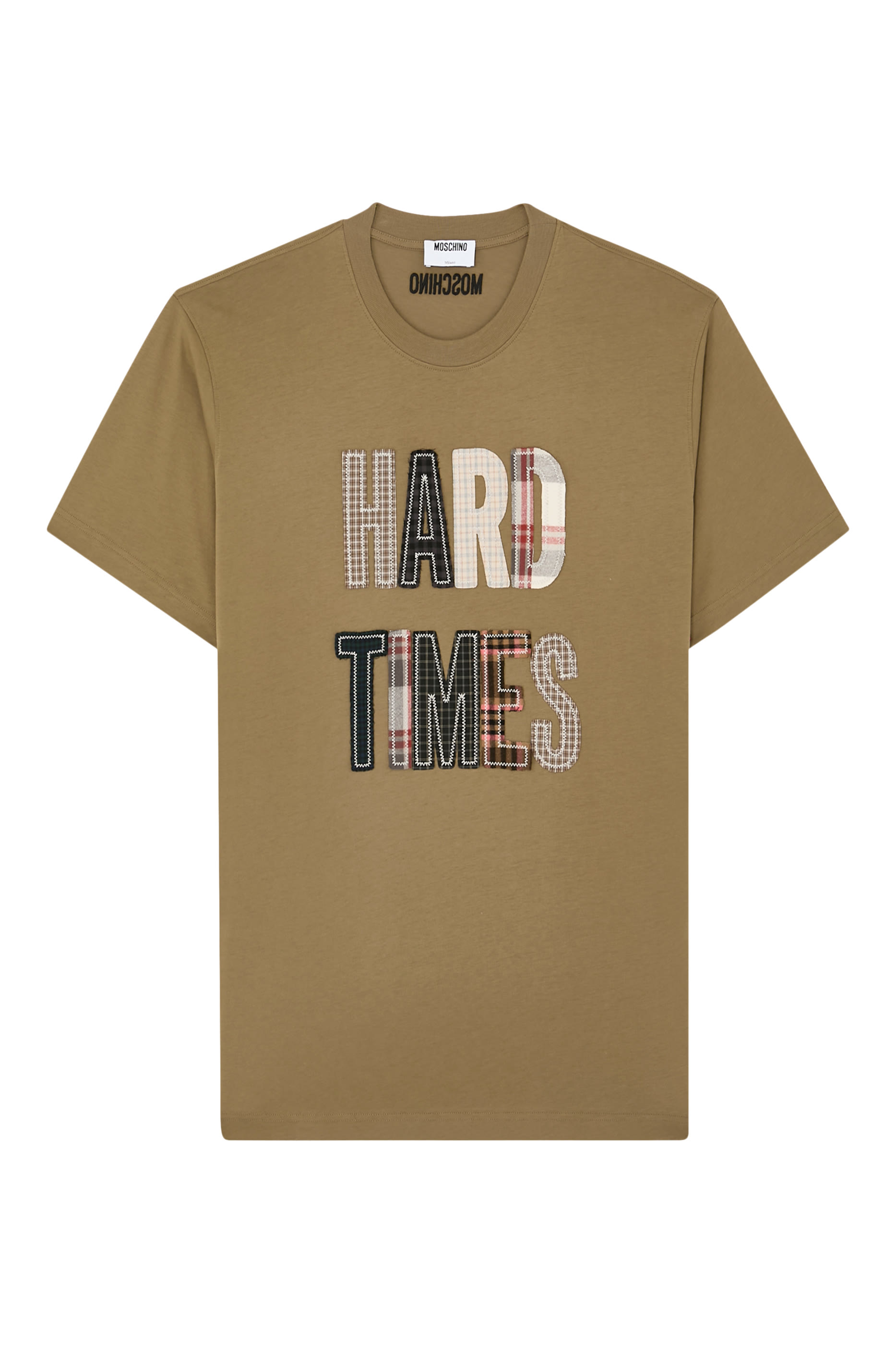 تيشيرت بتطريز عبارة هارد تايمز قطن جيرسيه عضوي