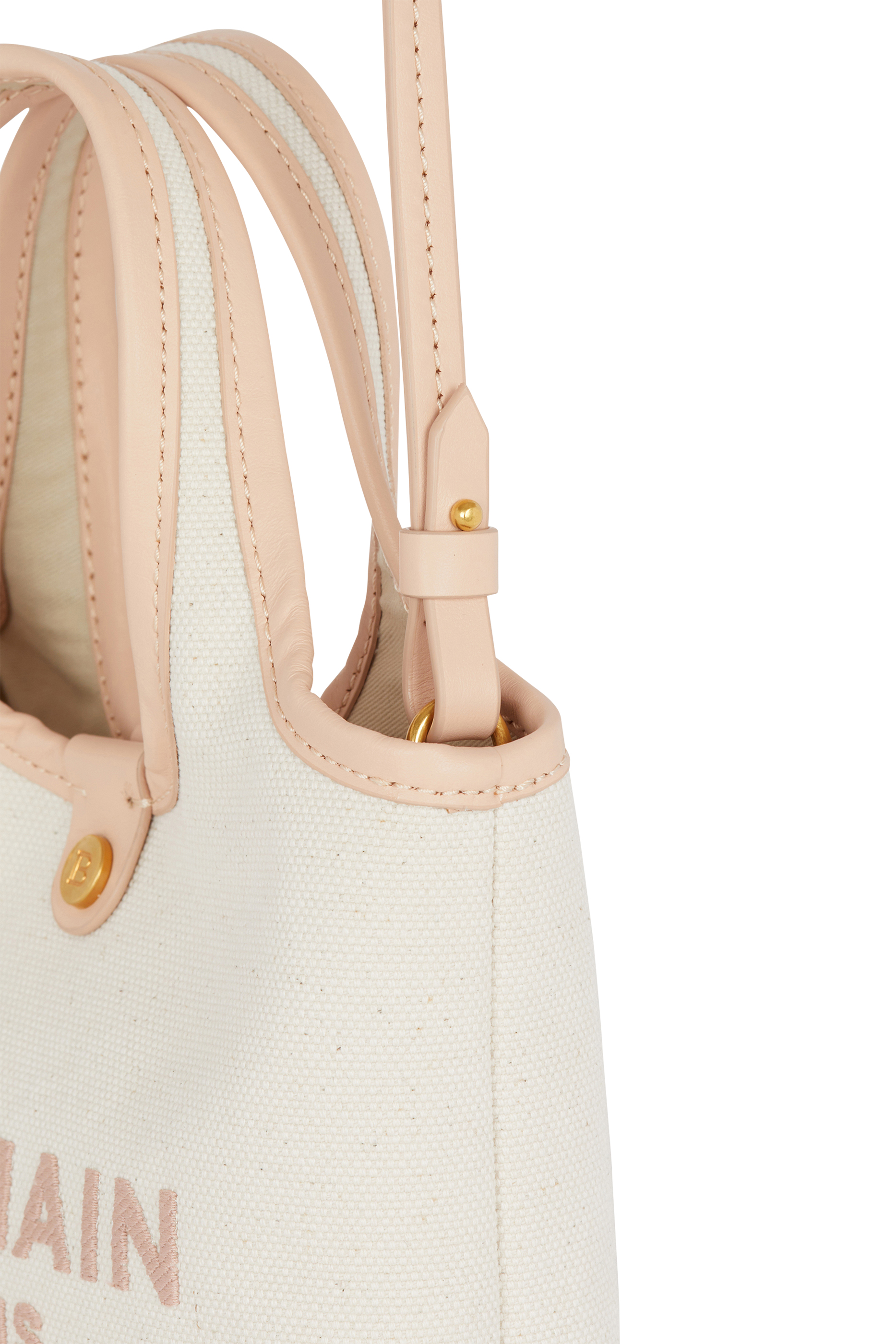 حقيبة يد بي ارمي صغيرة جلد وقماش قنب