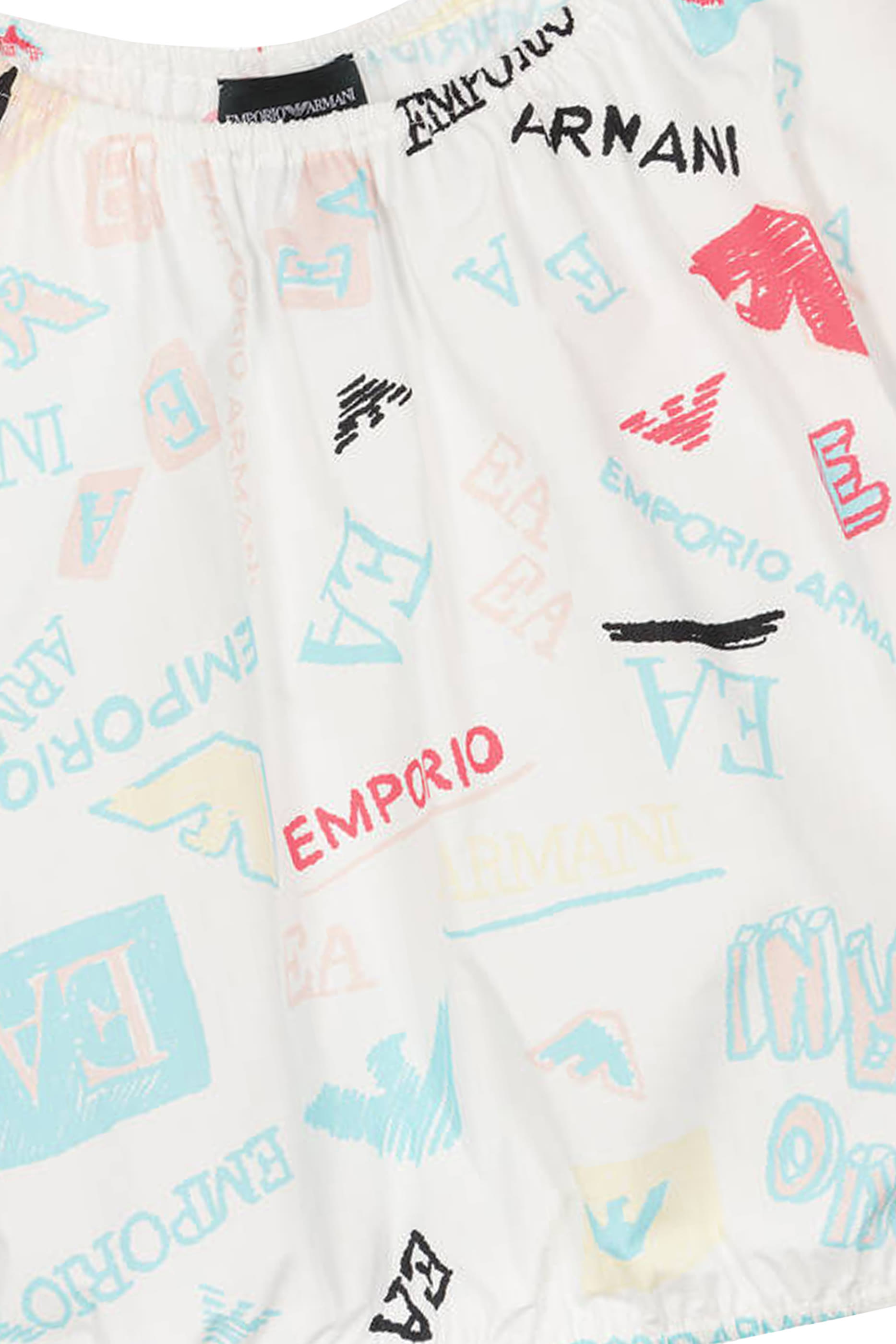 بلوزة قصيرة بطبعات شعار الماركة بالكامل قطن للأطفال