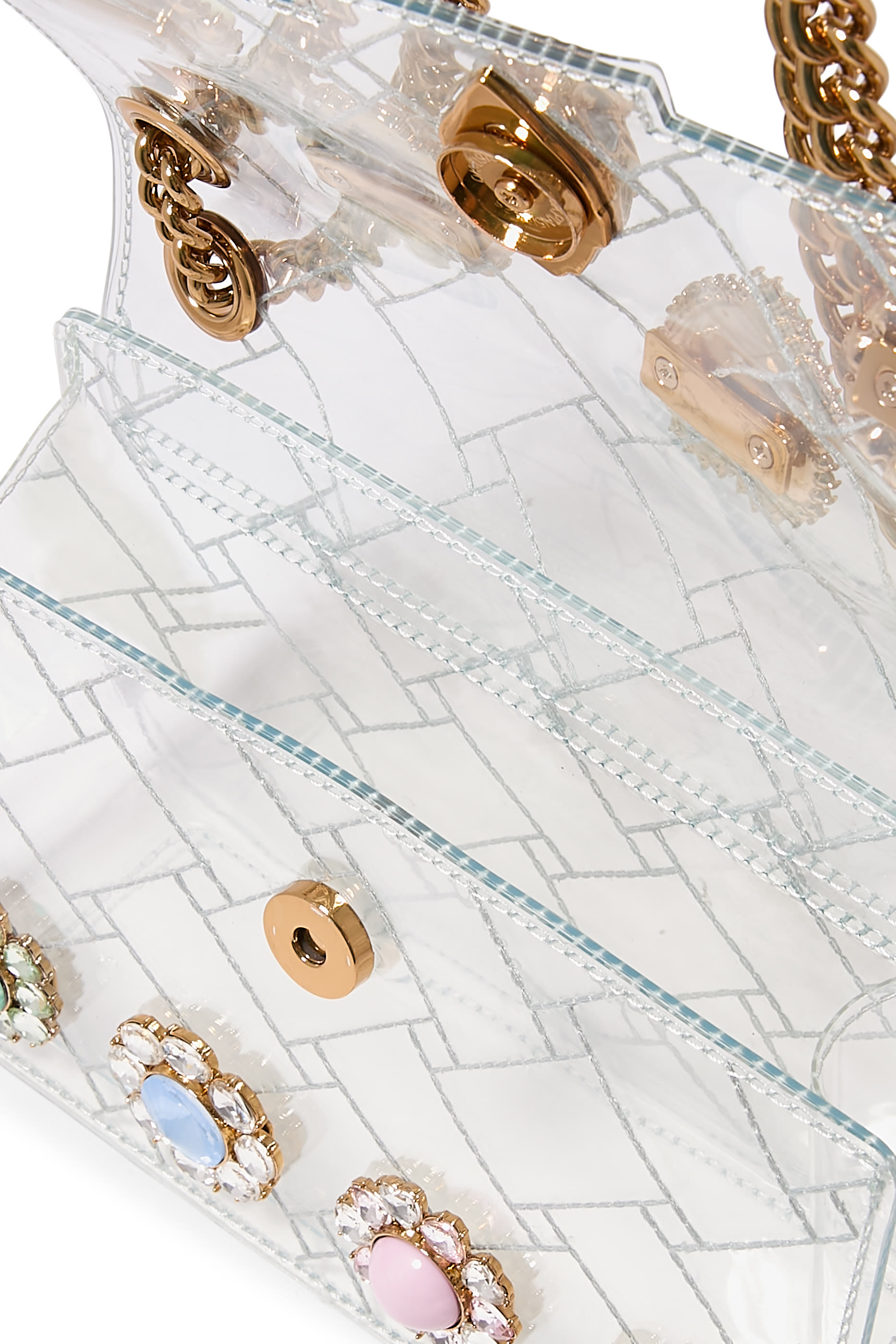 حقيبة كنسنغتون صغيرة مزينة بأحجار فينيل