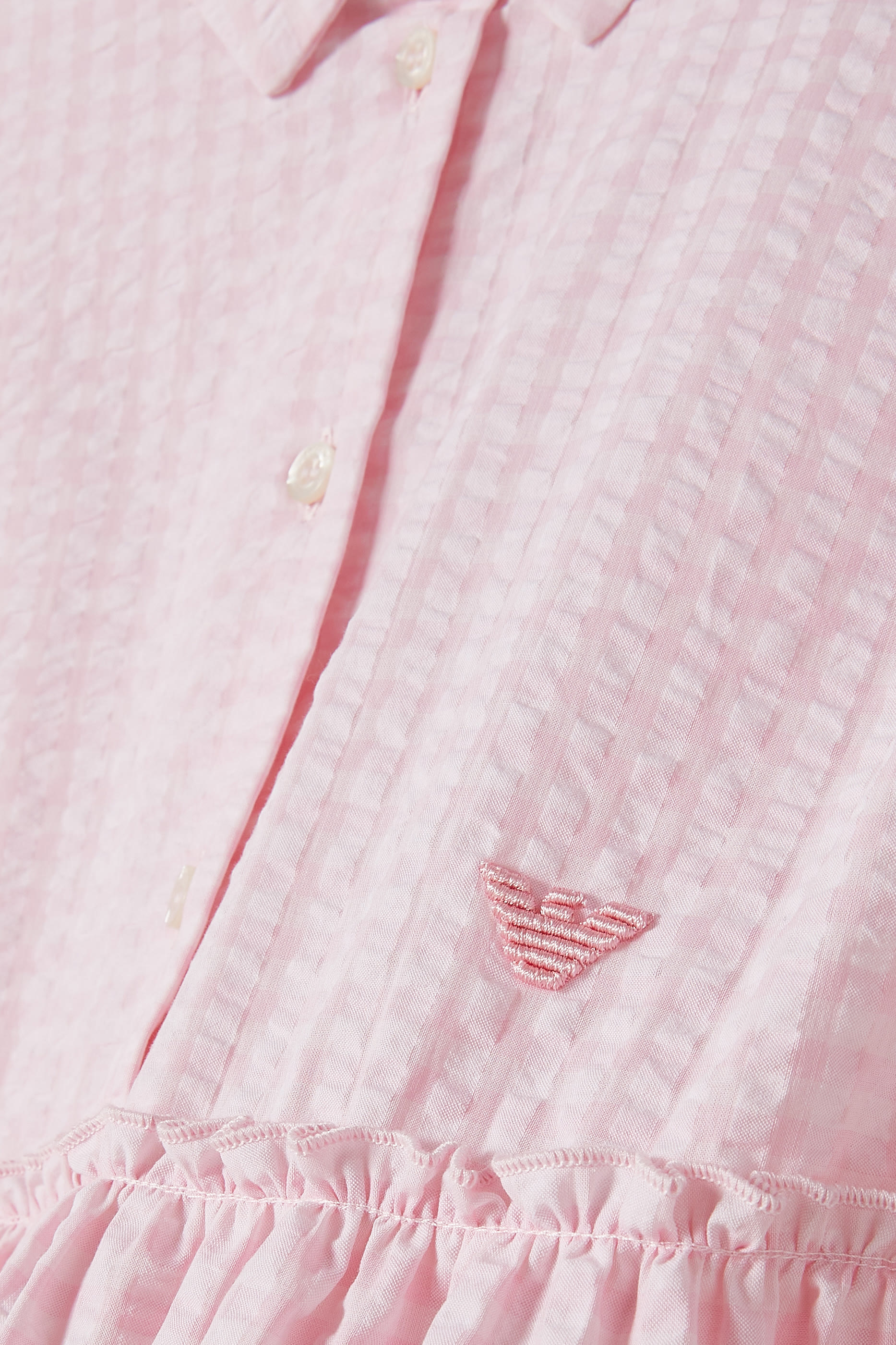 فستان بأكمام قصيرة ونقشة مربعات للأطفال