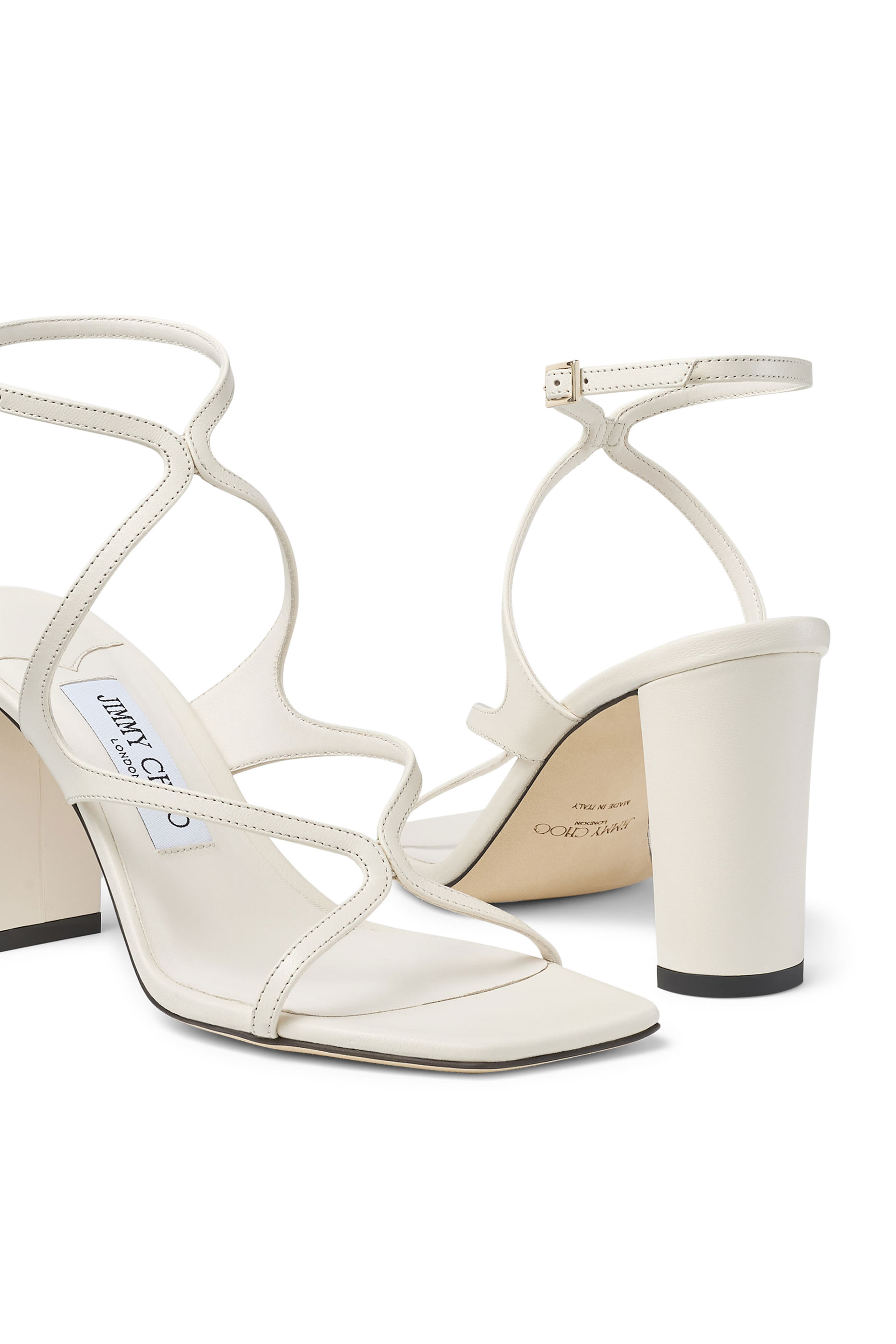 صندل ازي بكعب 85 مم جلد نابا