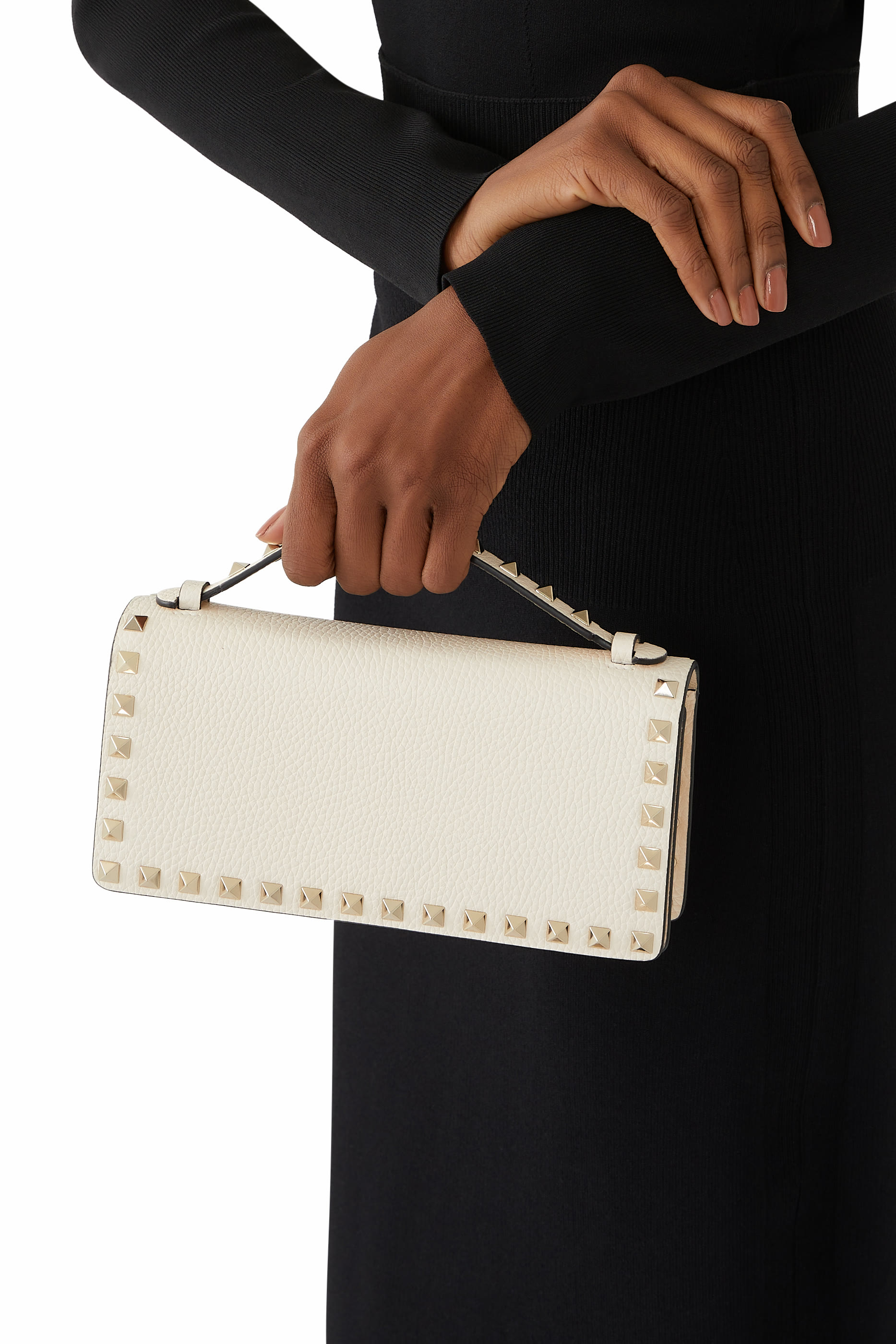 محفظة جلد بحلي هرمية وسلسلة