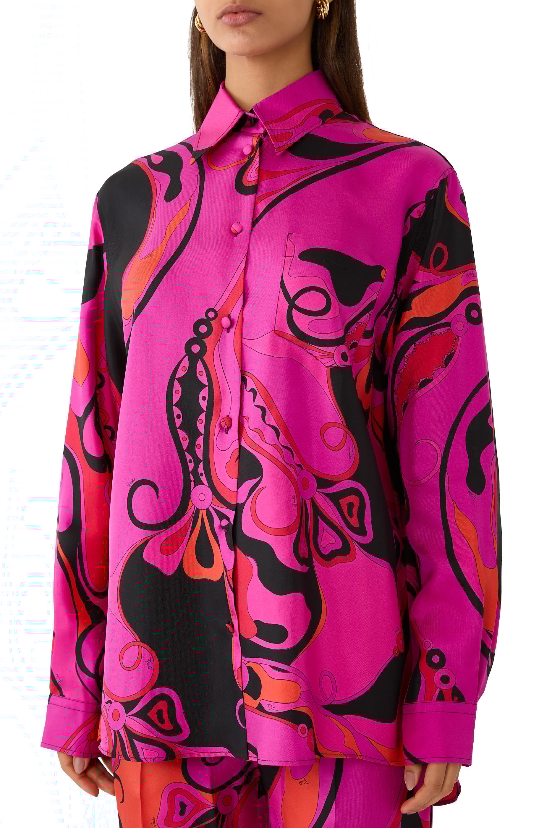 قميص بنقشة اوركيدي