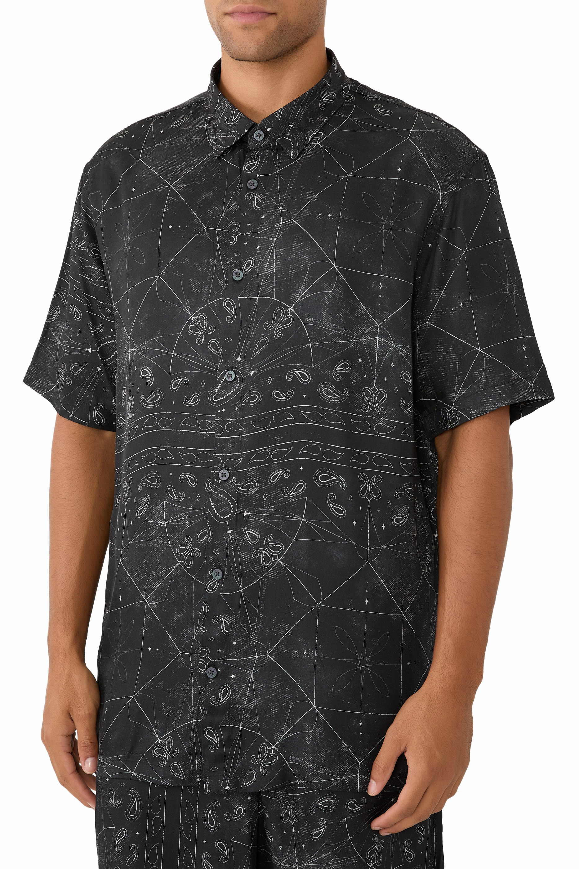 قميص ايه اس في بأكمام قصيرة فيسكوز