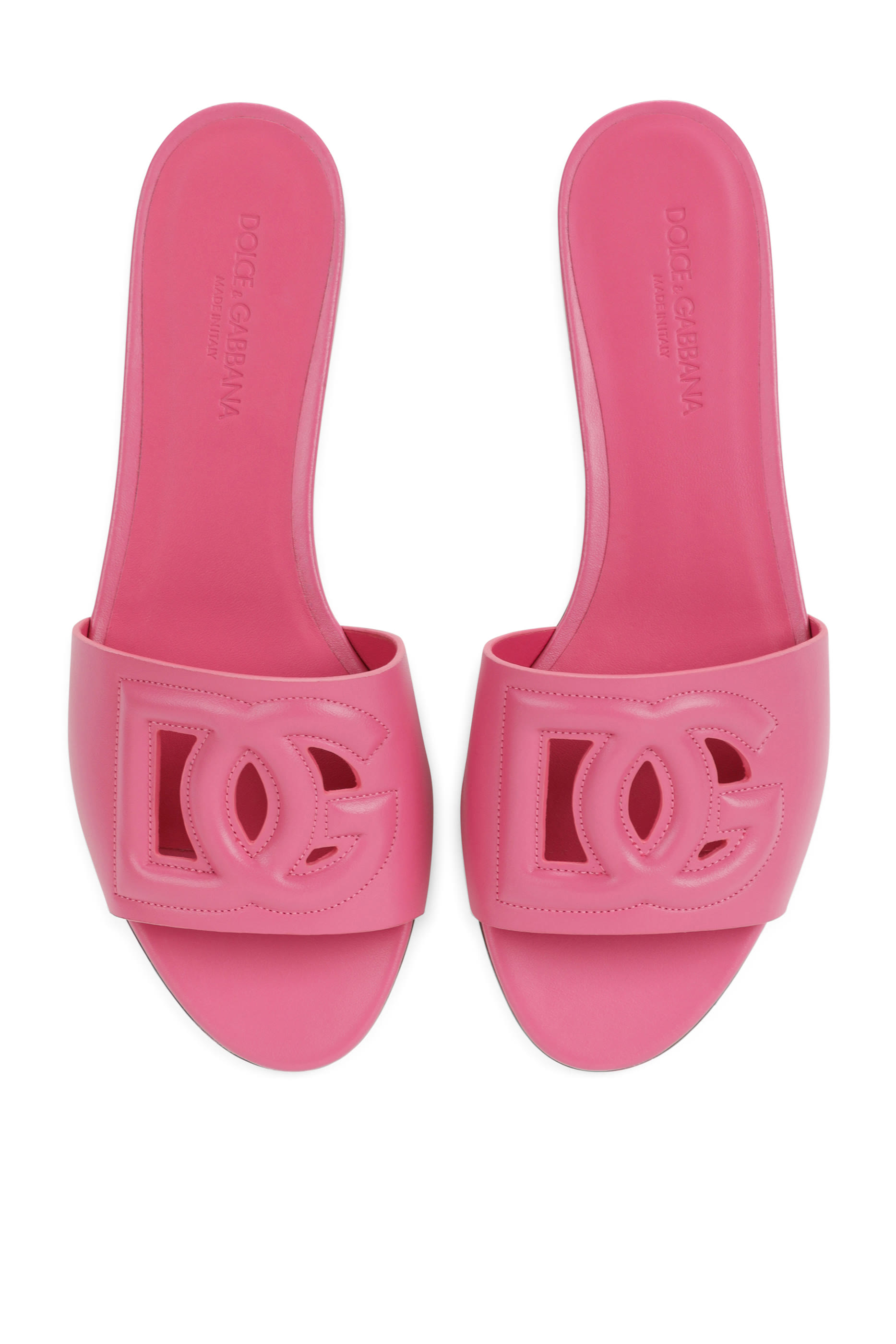 حذاء مفتوح بحرفي شعار الماركة جلد عجل