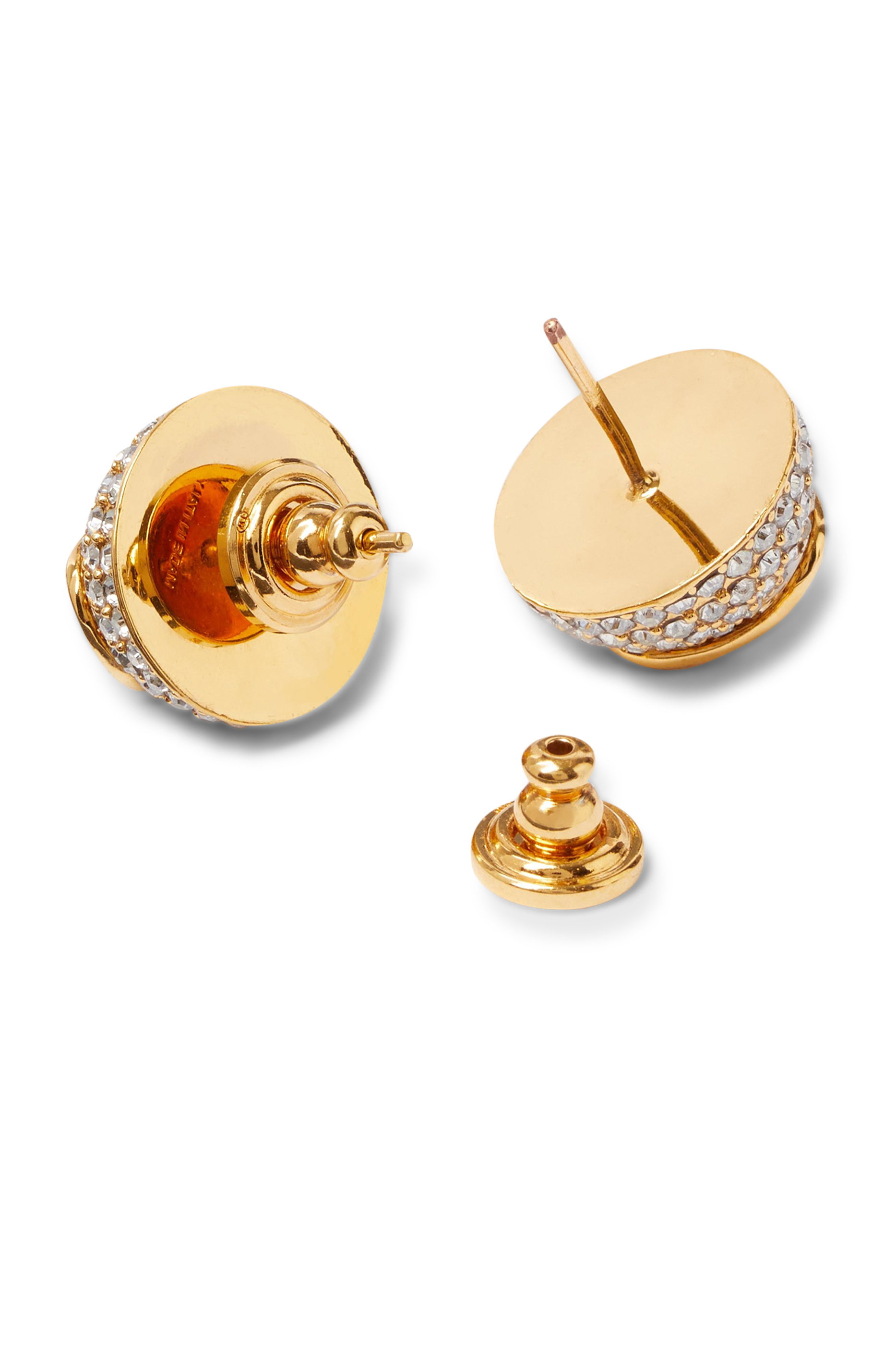 أقراط بحلية شعار V مرصعة بالكريستال