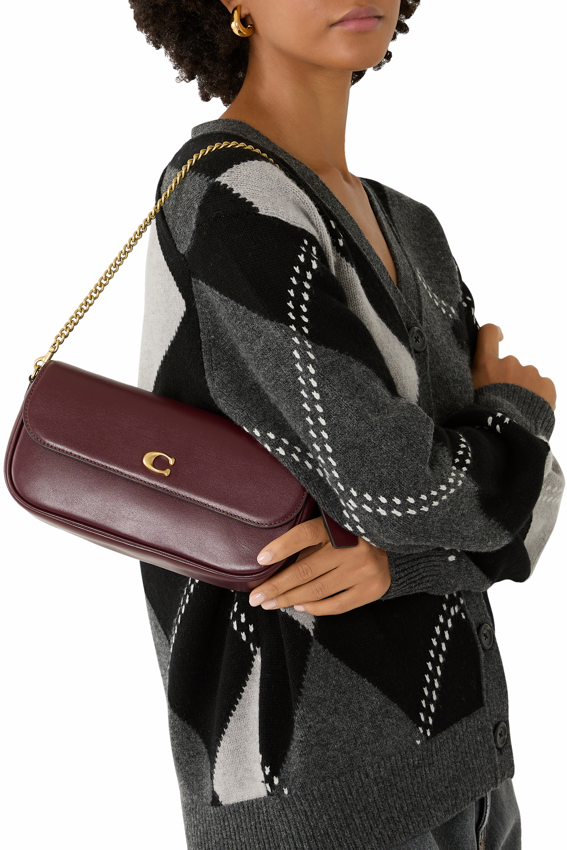 حقيبة بروك بغطاء قلاب وسلسلة