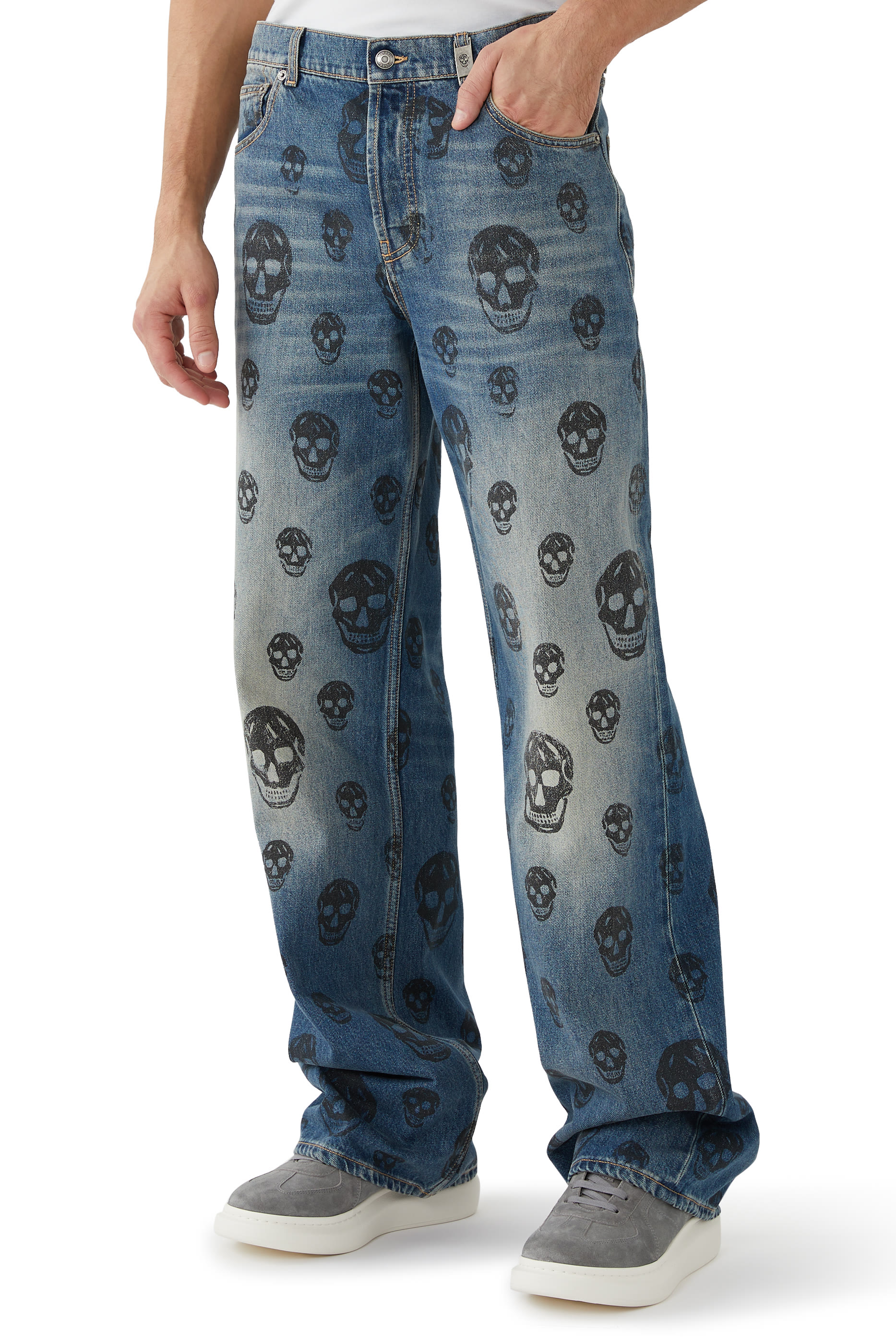 بنطال فضفاض بخصر مرتفع