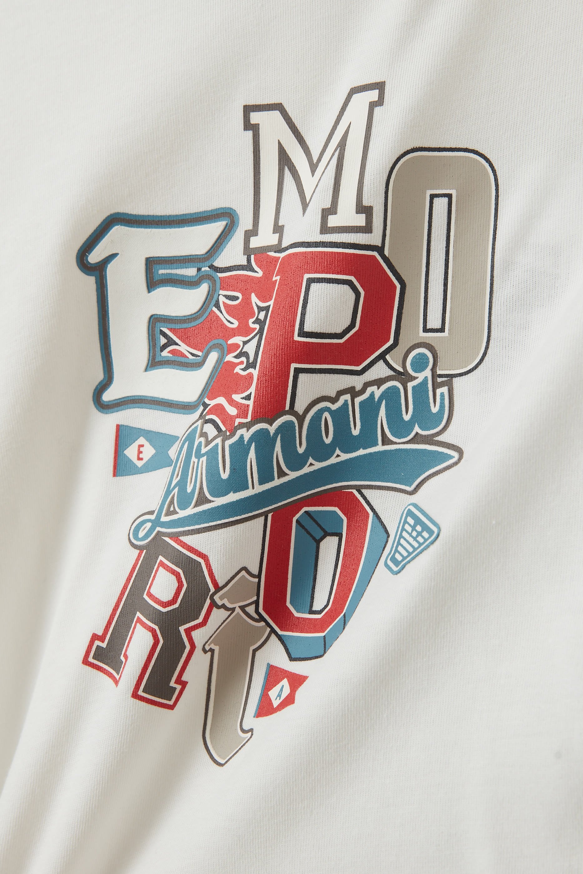 تيشيرت بشعار الماركة قطن للأطفال