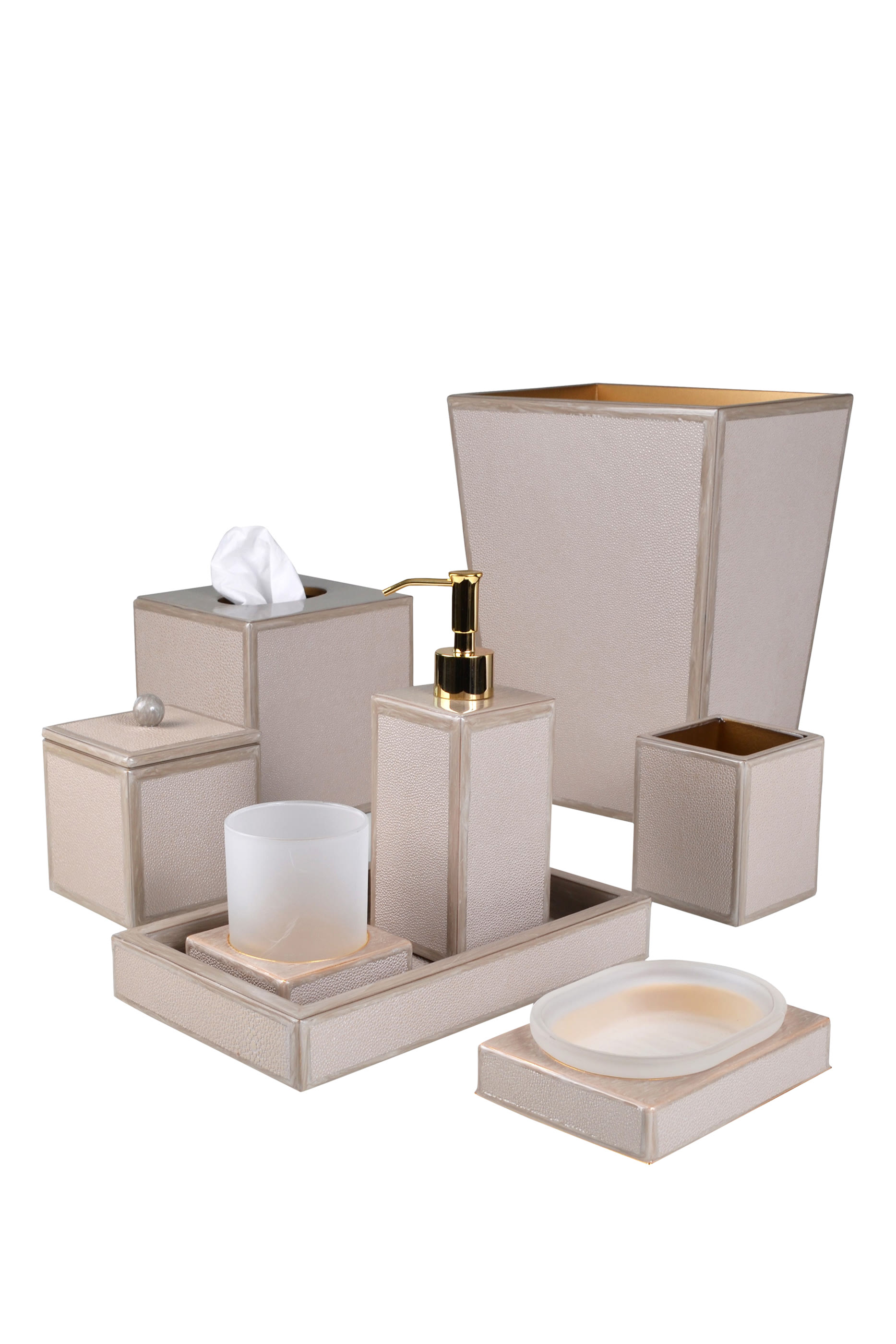 سلة مهملات جلد بارز الملمس