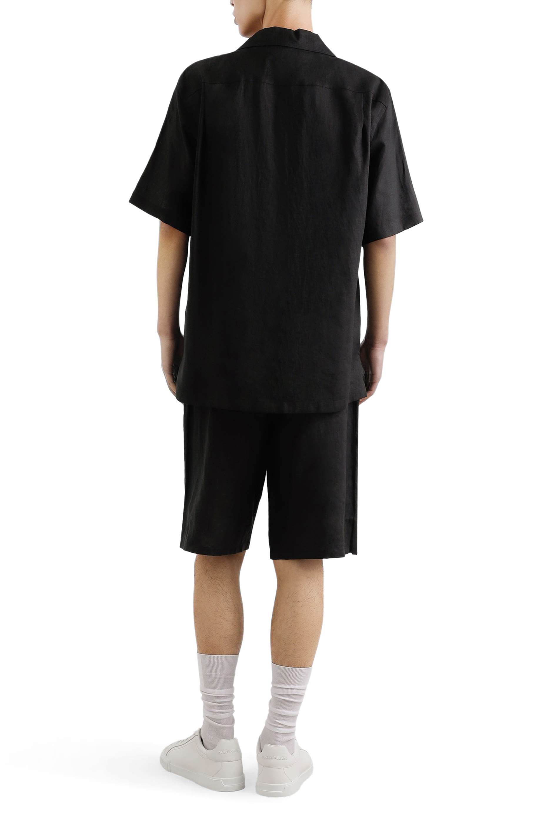 قميص بتطريز شعار الماركة كتان 