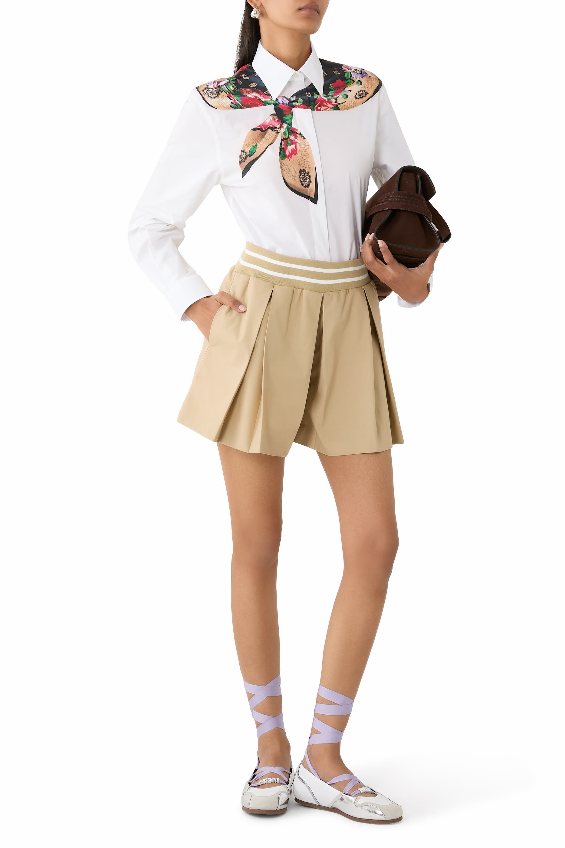 قميص بطبعة وشاح قطن