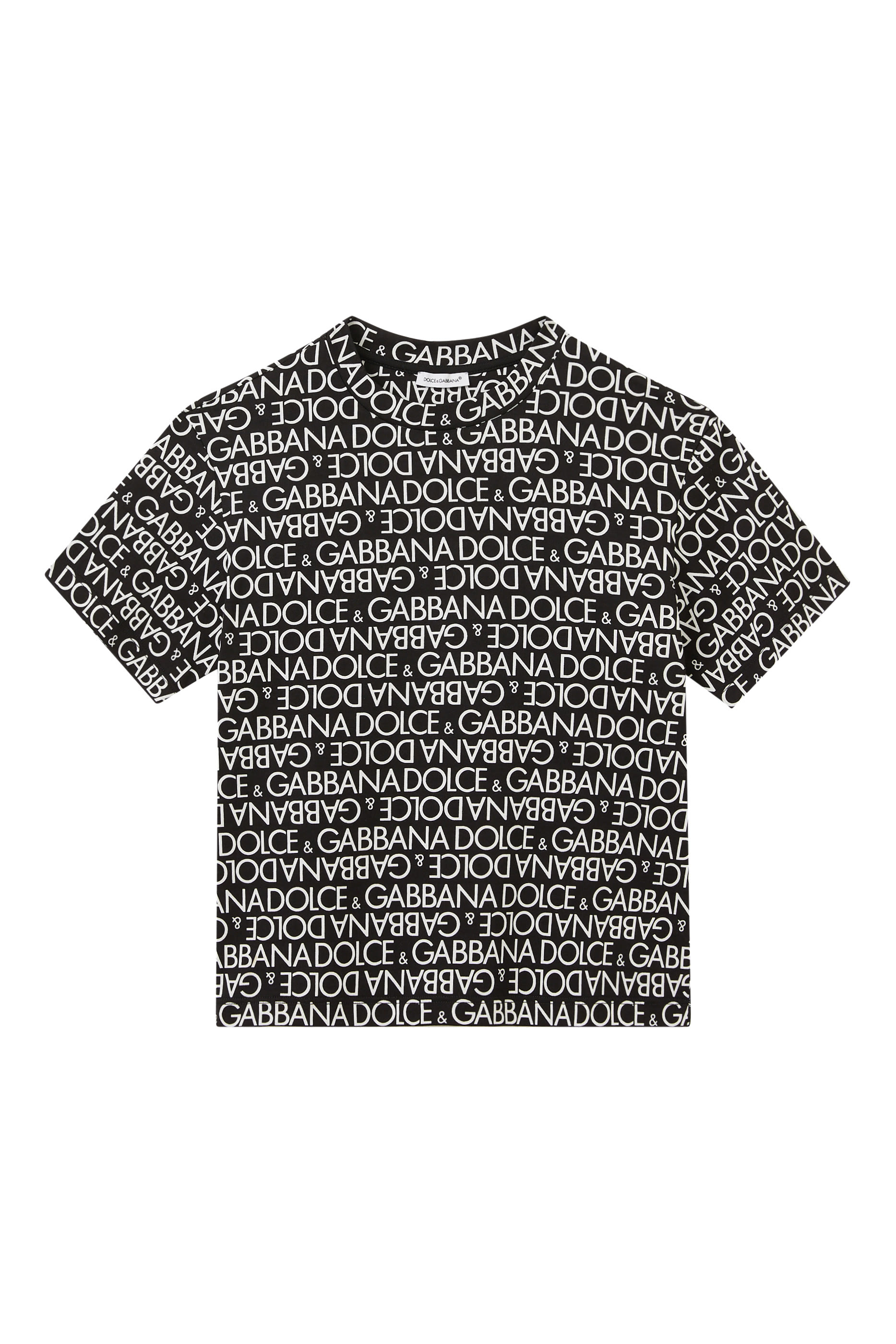 تيشيرت قطن بطبعات شعار الماركة للأطفال