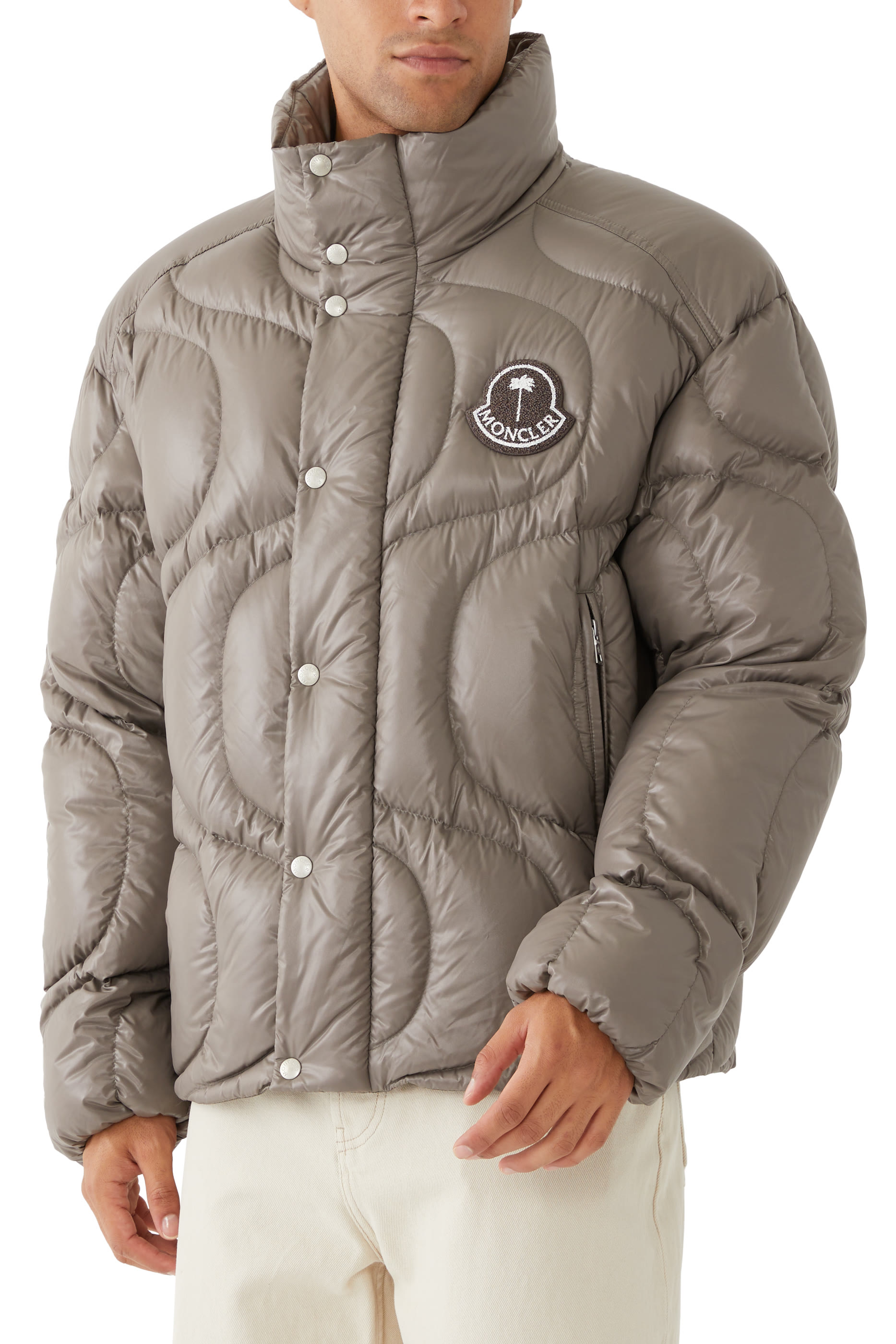 جاكيت قصير هوناني مونكلر &times; بالم انجلز مبطن بالزغب