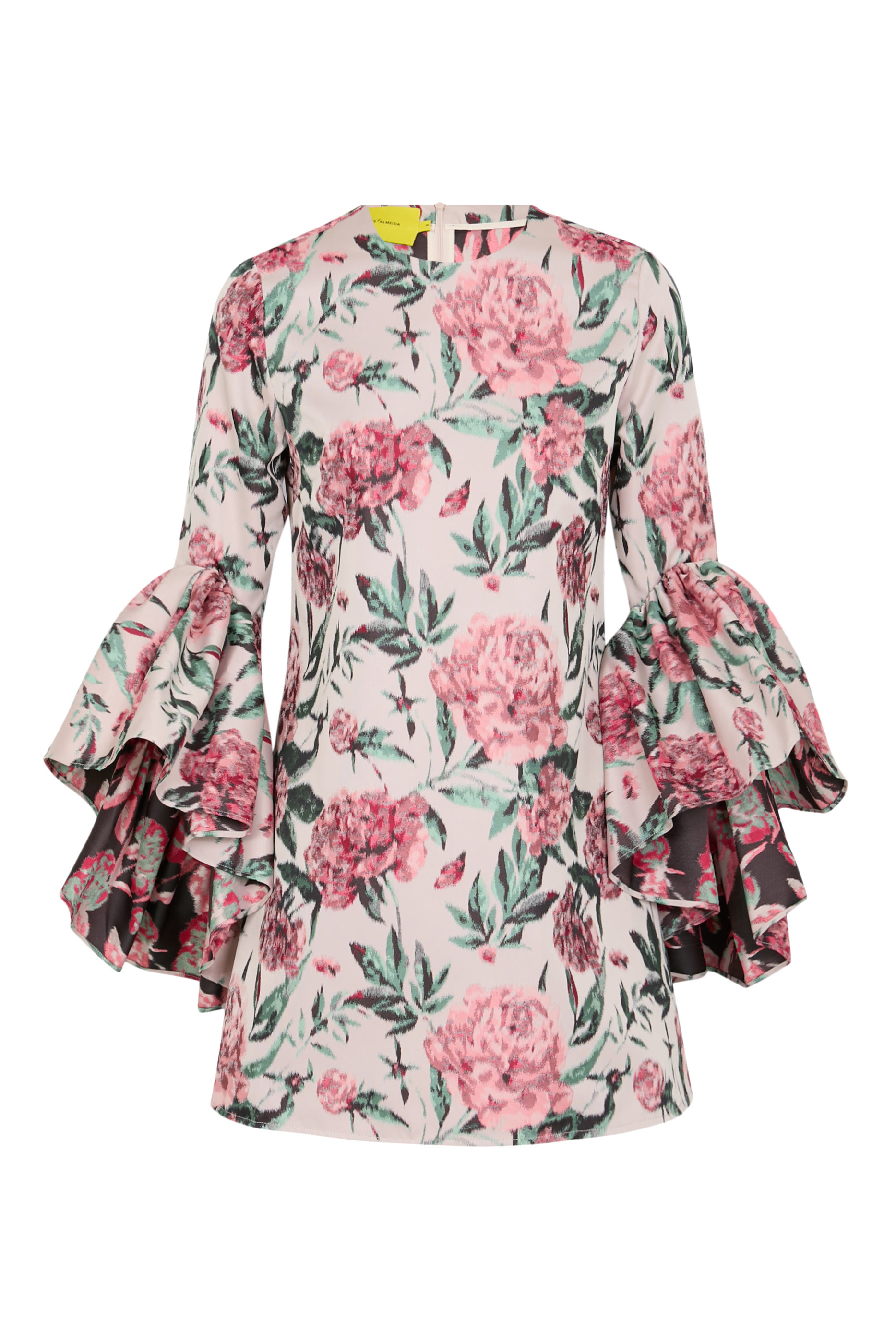 فستان متوسط الطول بنقشة زهور