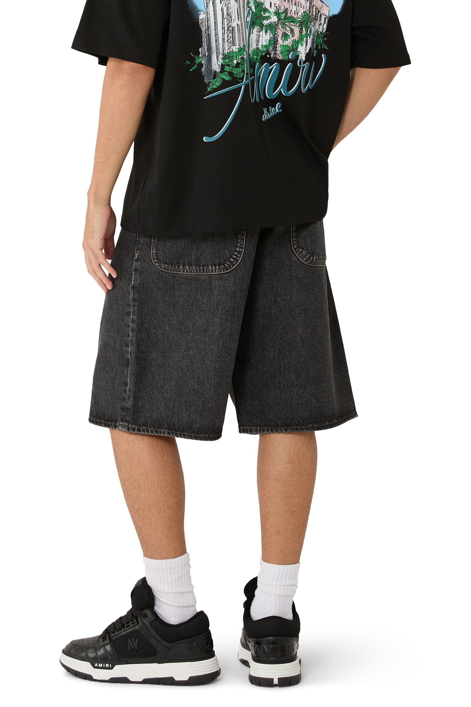 سنيكرز بأربطة ونقشة جلد التمساح قماش شبكي