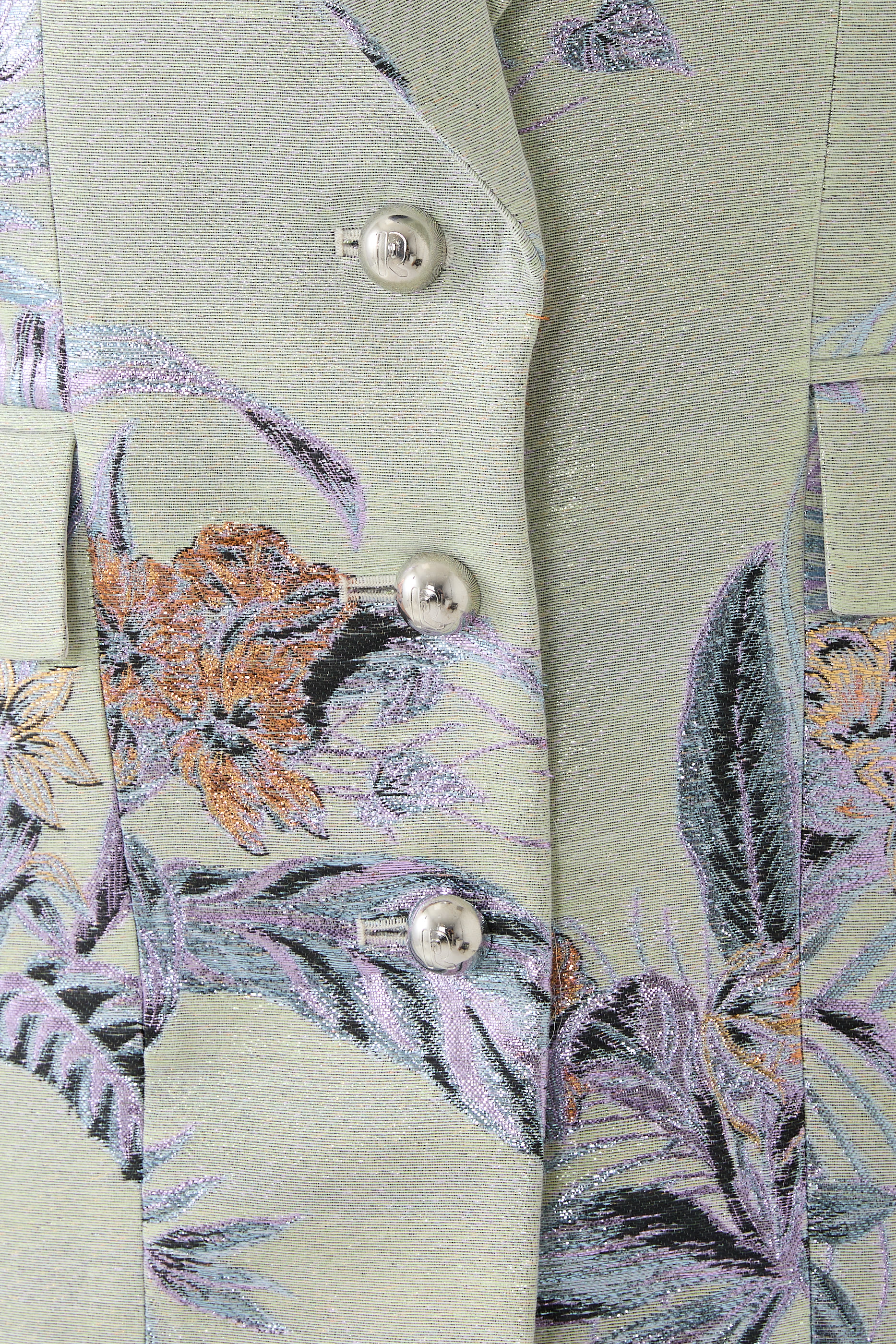 بليزر بنقشة زهور لامعة بروكيد