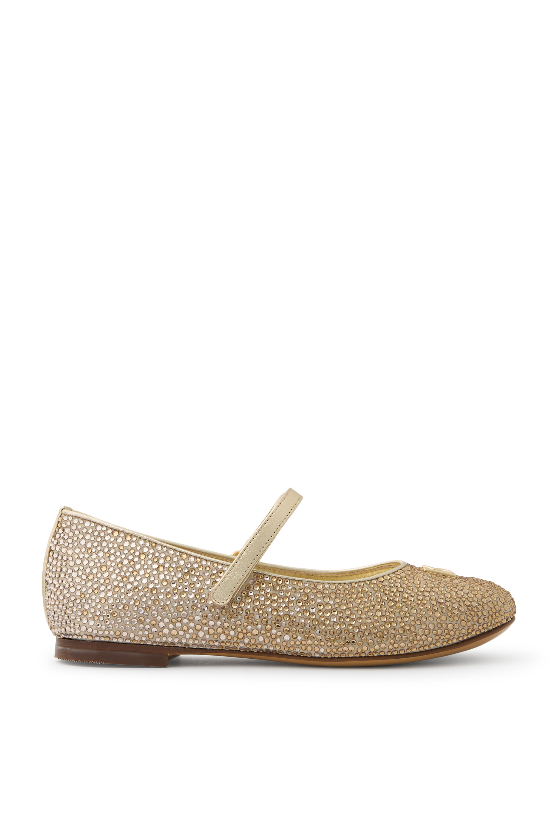 Kids  Laminated Calfskin Ballet Flats 