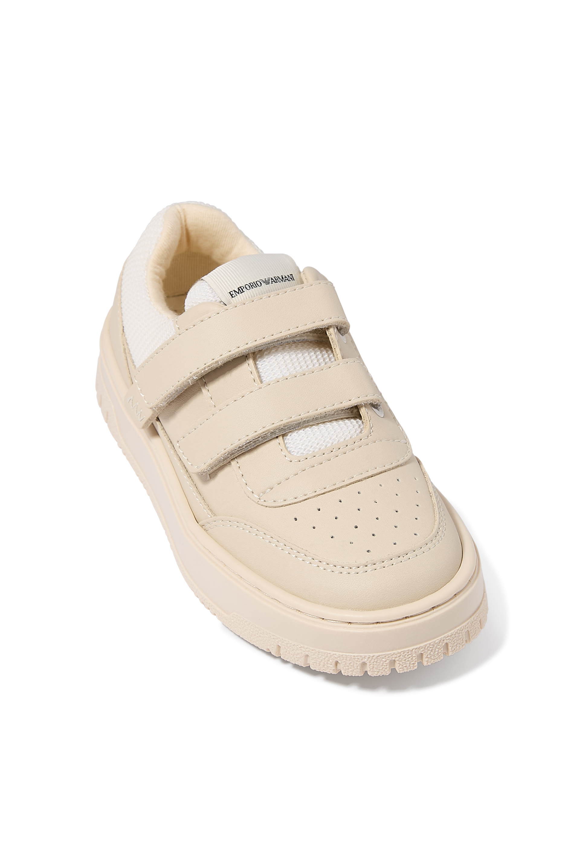 سنيكرز جلد بتفاصيل قماش شبكي للأطفال