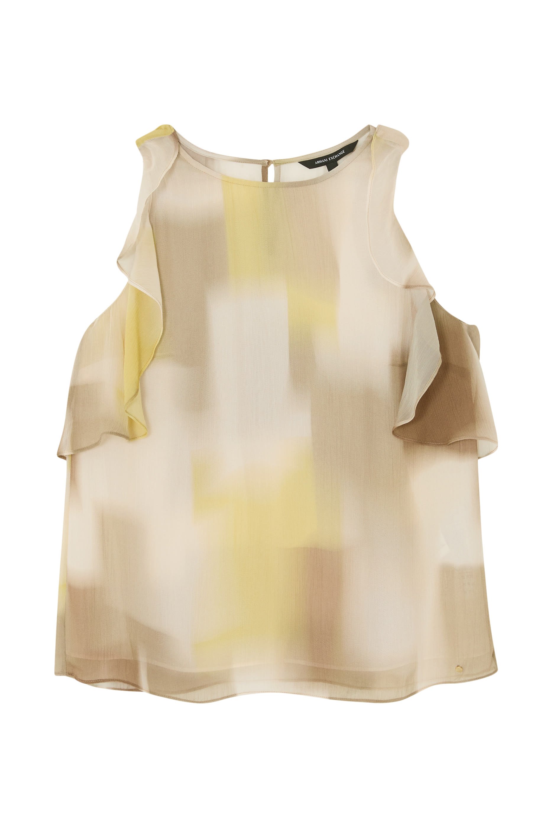 بلوزة بنقشة وكشكش