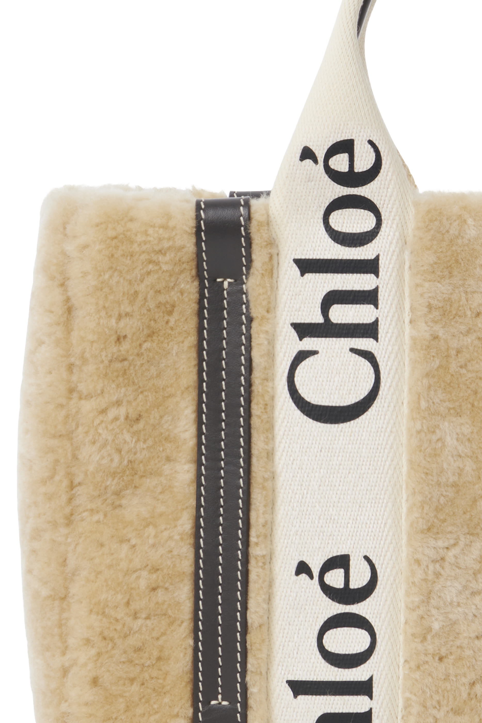 حقيبة يد وودي صغيرة فرو غنم