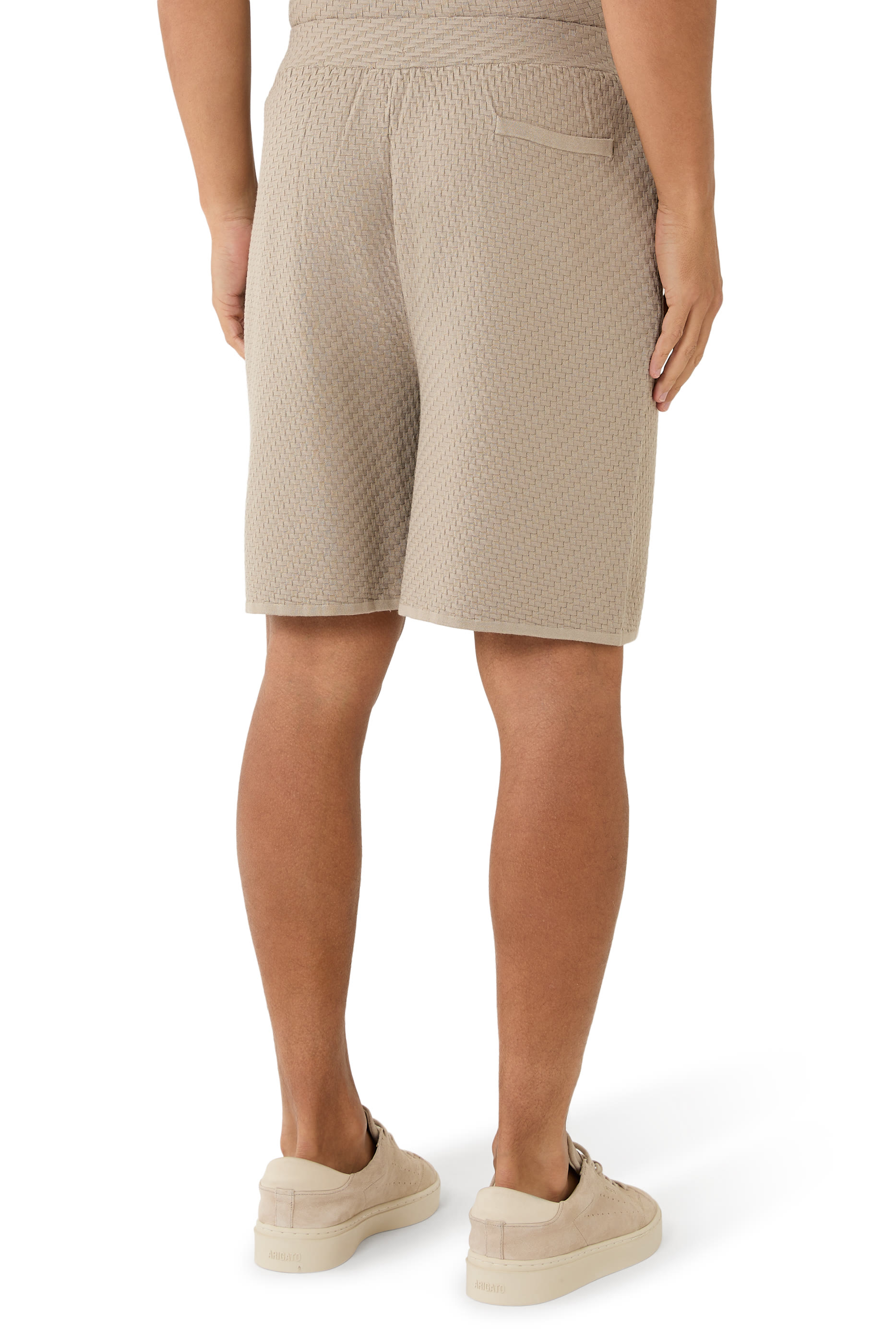 شورت منسوج بخصر مطاطي 