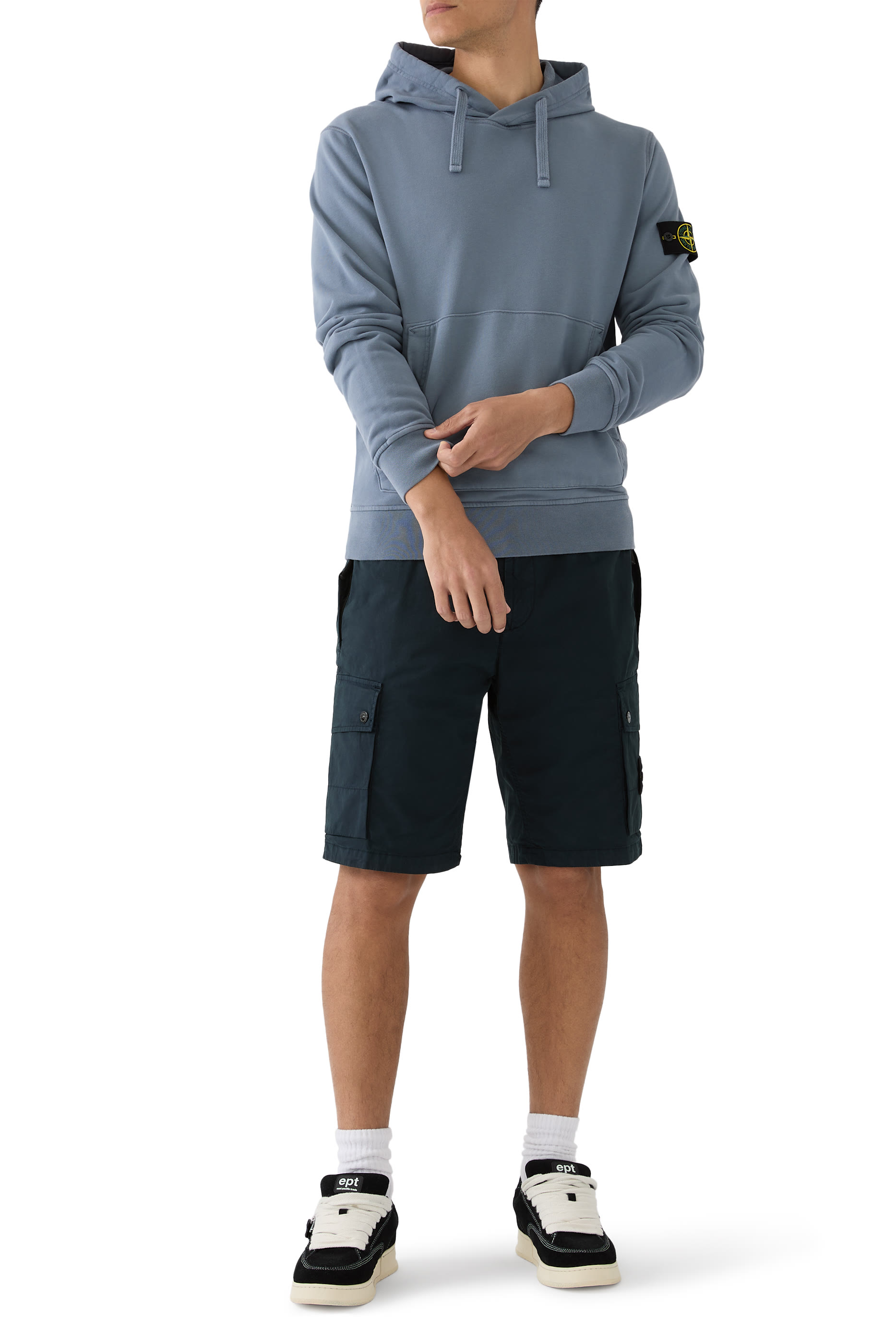 هودي برقعة شعار الماركة صوف قطن عضوي