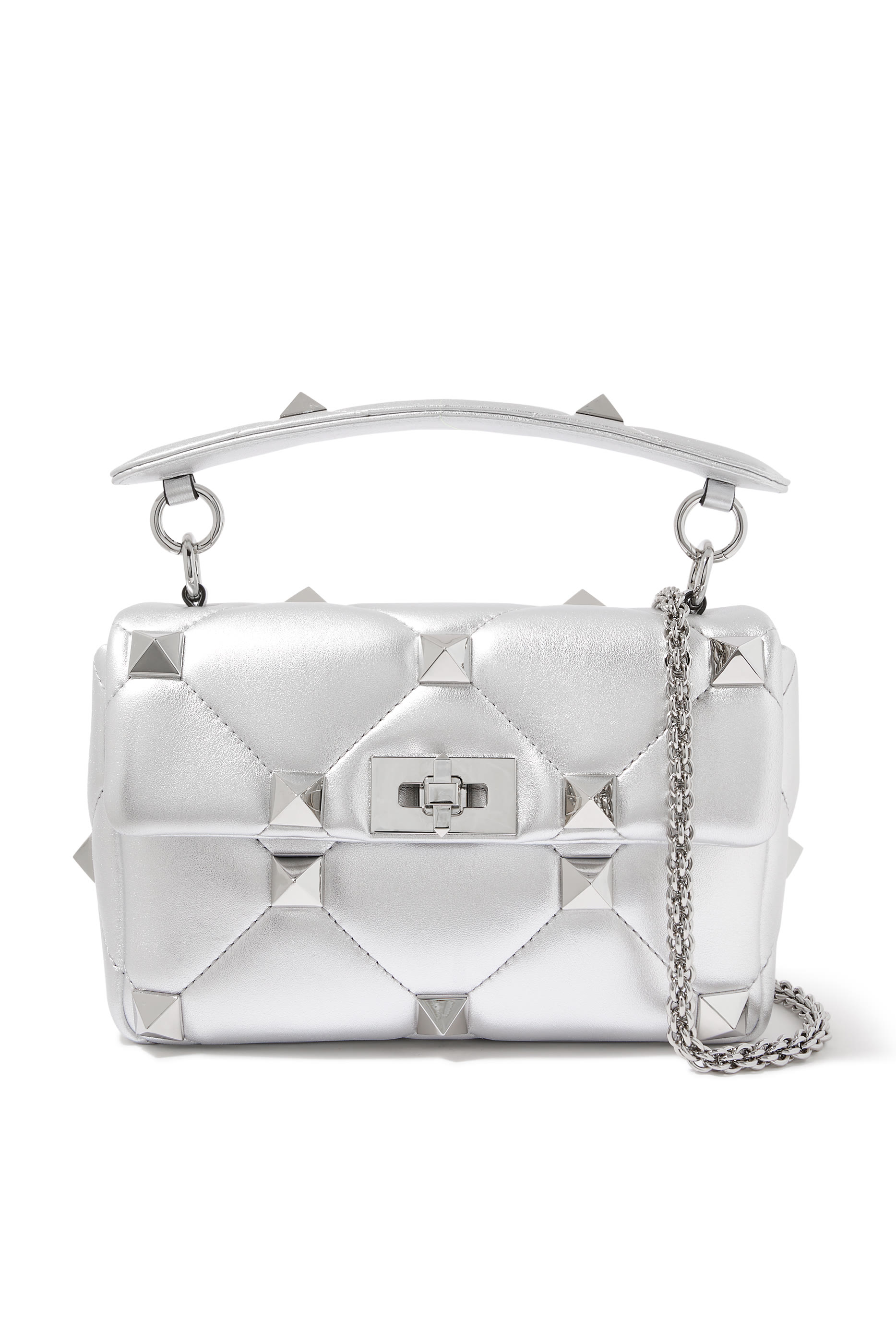 حقيبة فالنتينو غارافاني رومان جلد بحلي