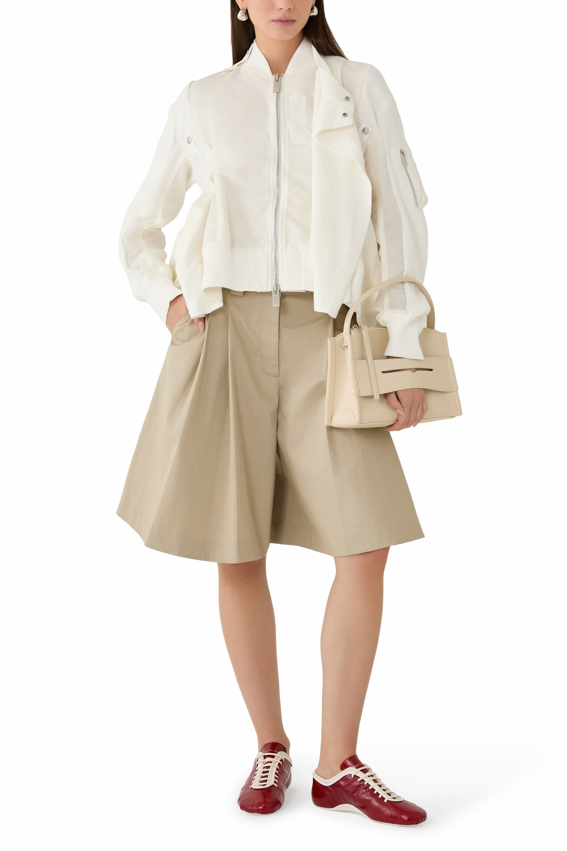 Ribbed Collar Knit Blouson