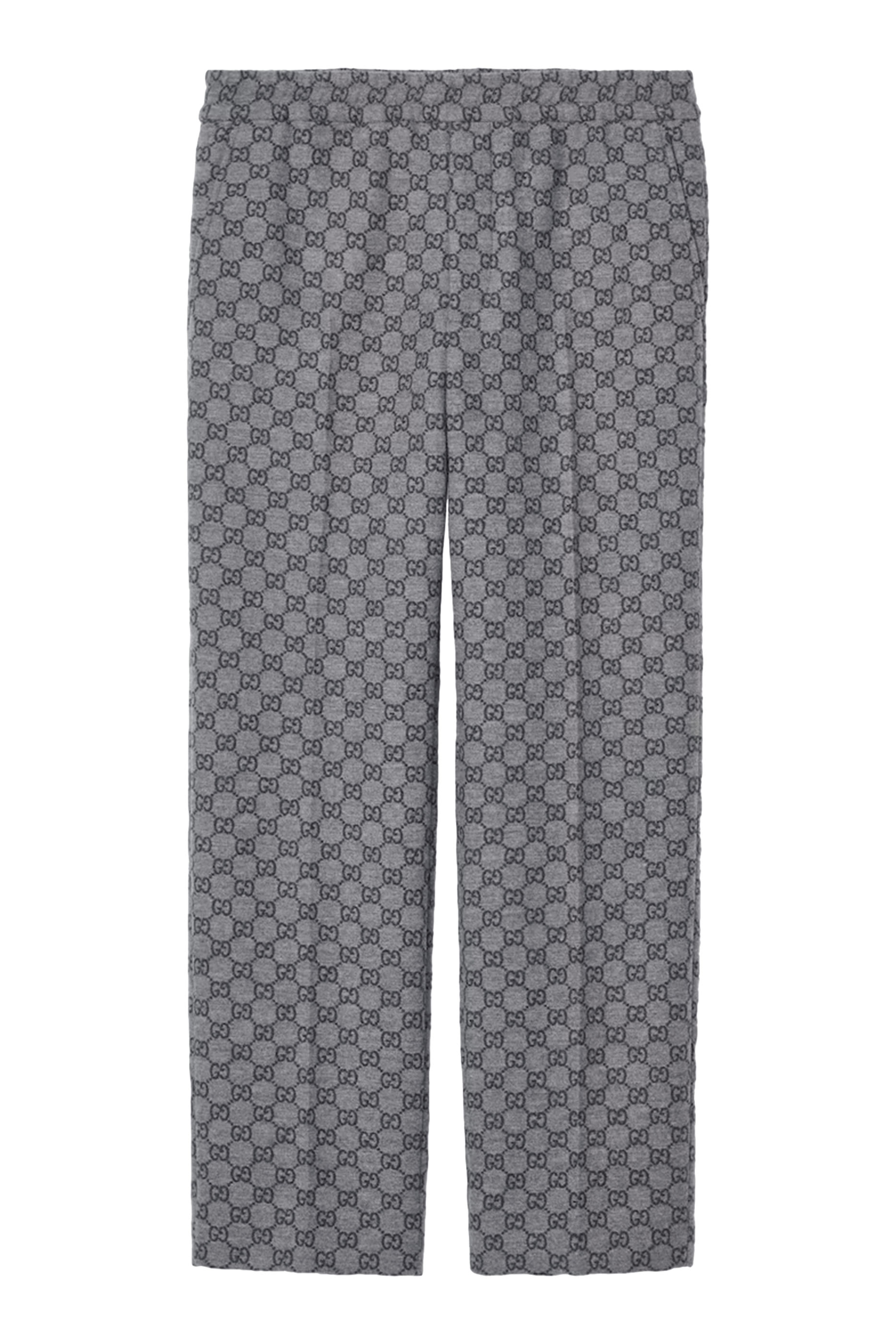 بنطال فلانيل بنقشة حرفي شعار الماركة