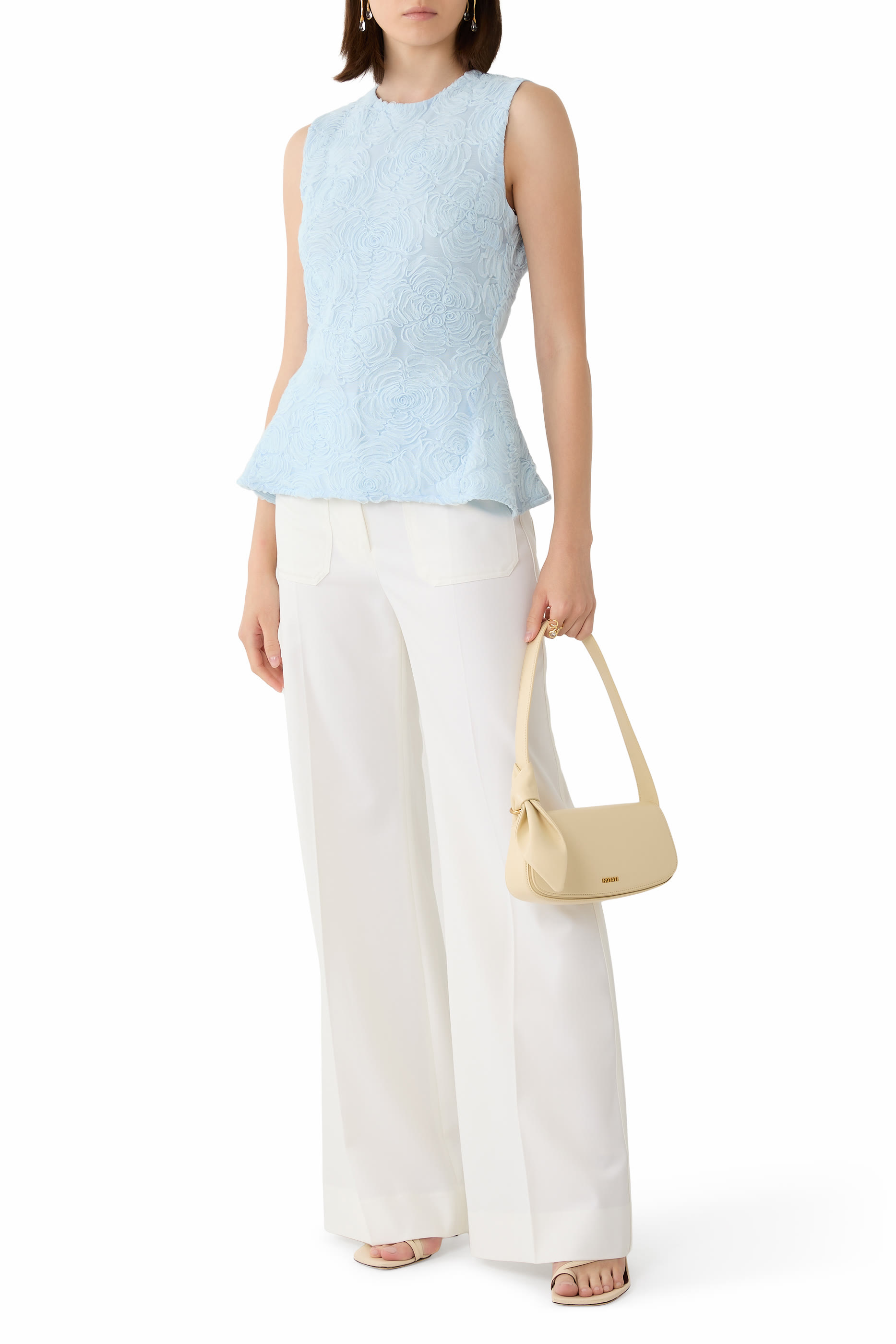 بلوزة بلا أكمام قماش شبكي