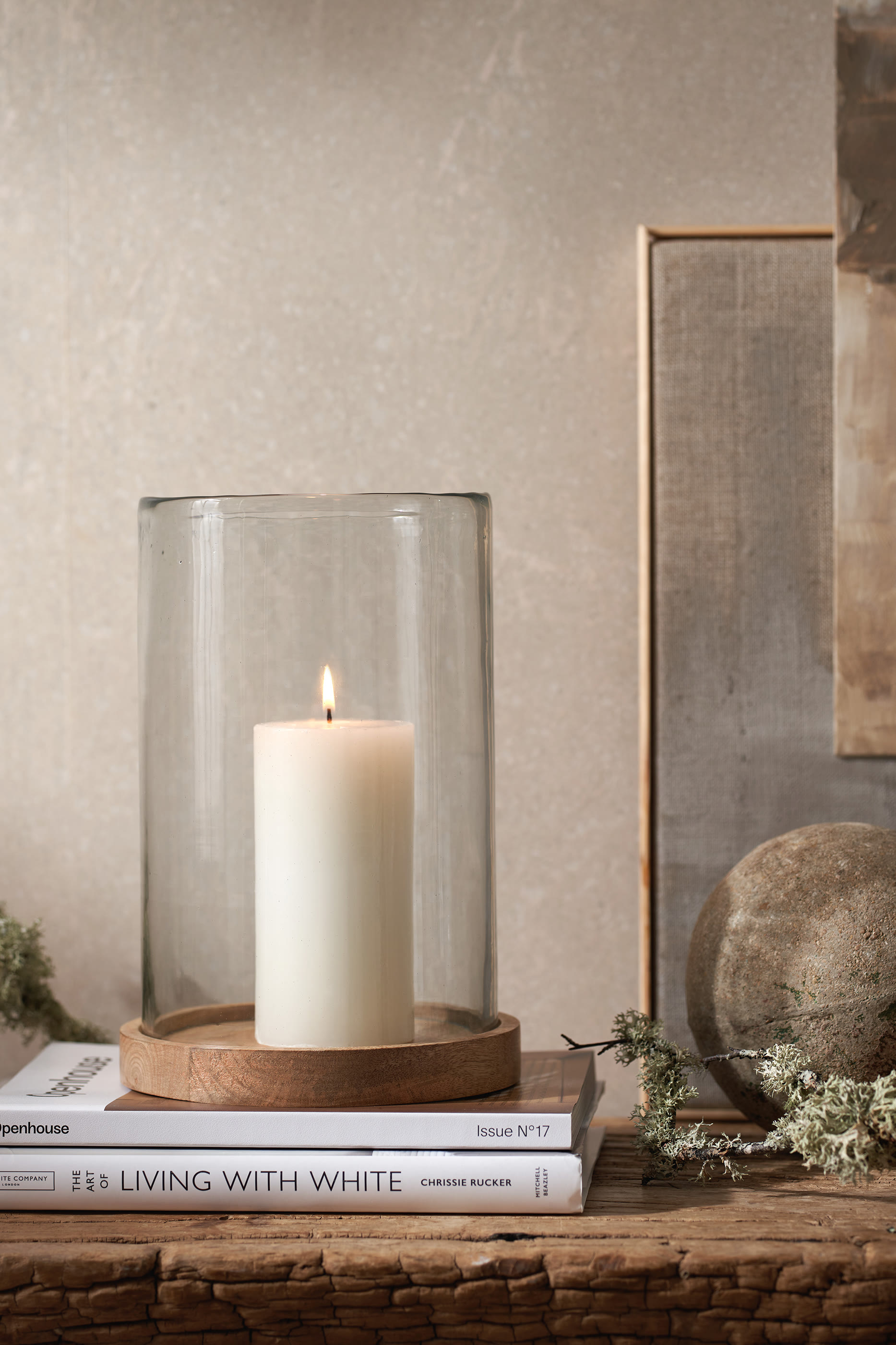 حامل شموع خشب المانجو كبير