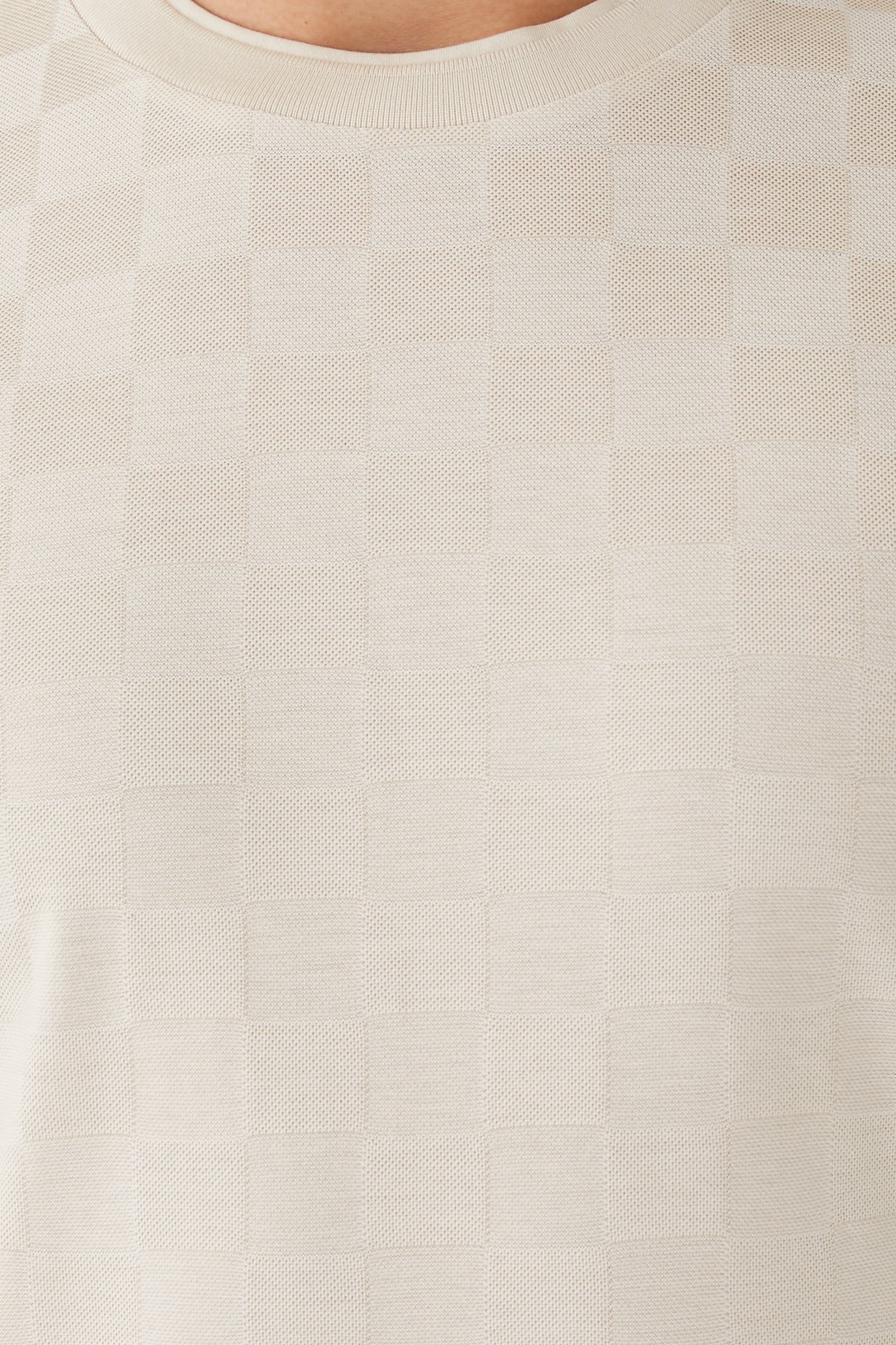 تيشيرت بورش بنقشة مربعات جاكار