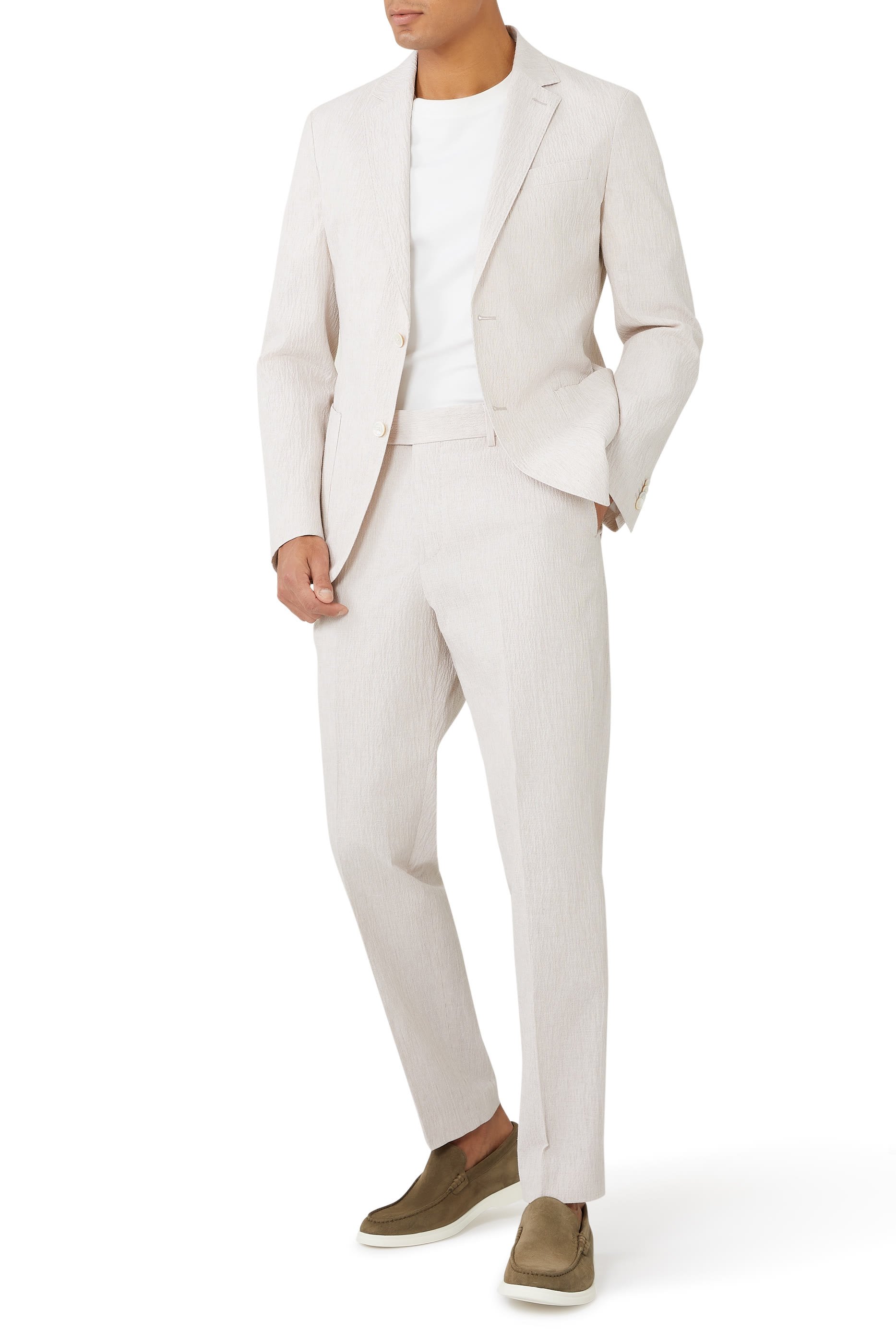 Slim-Fit Linen-Blend Suit, 2-Piece