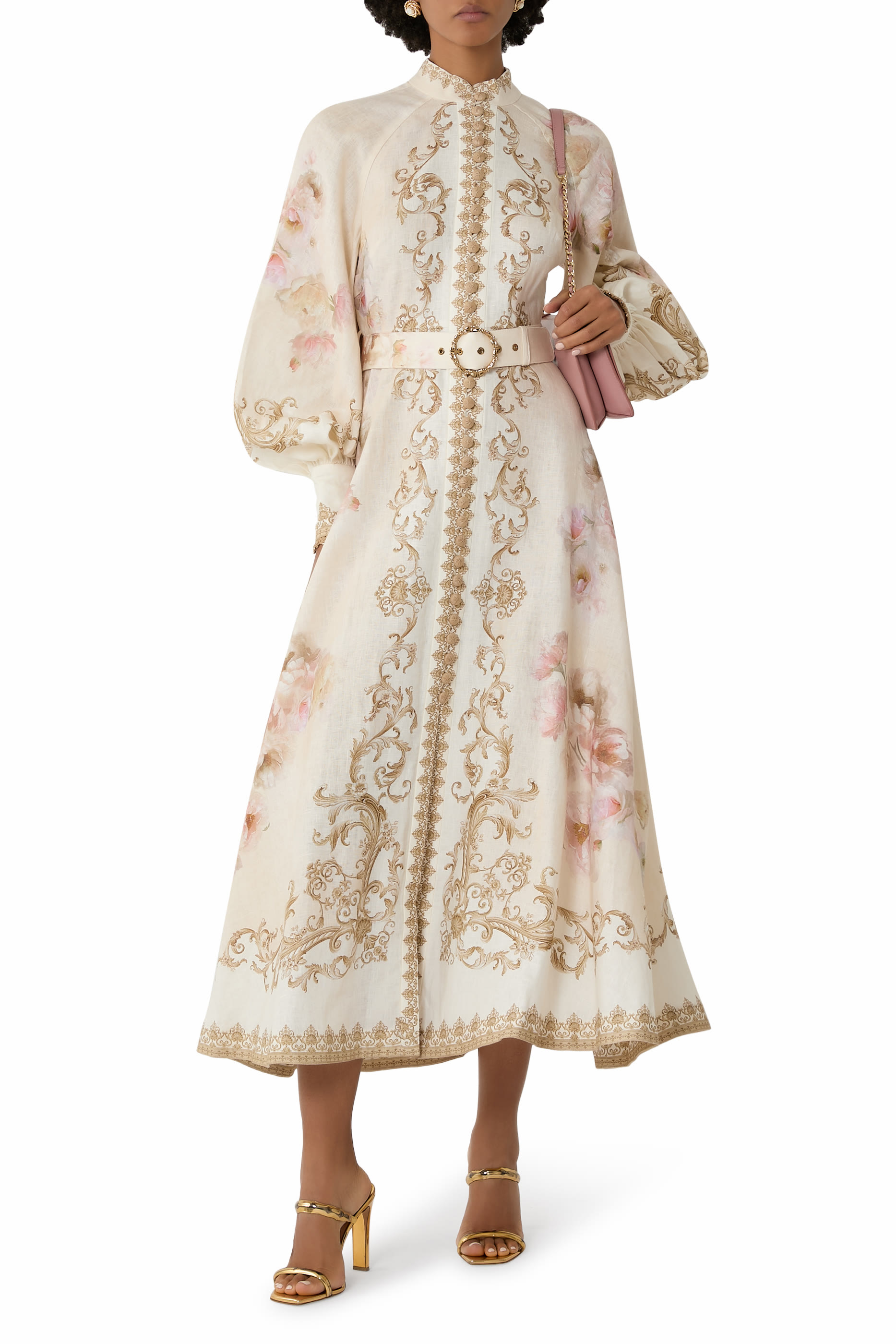 فستان هيبنوتيك متوسط الطول بأزرار