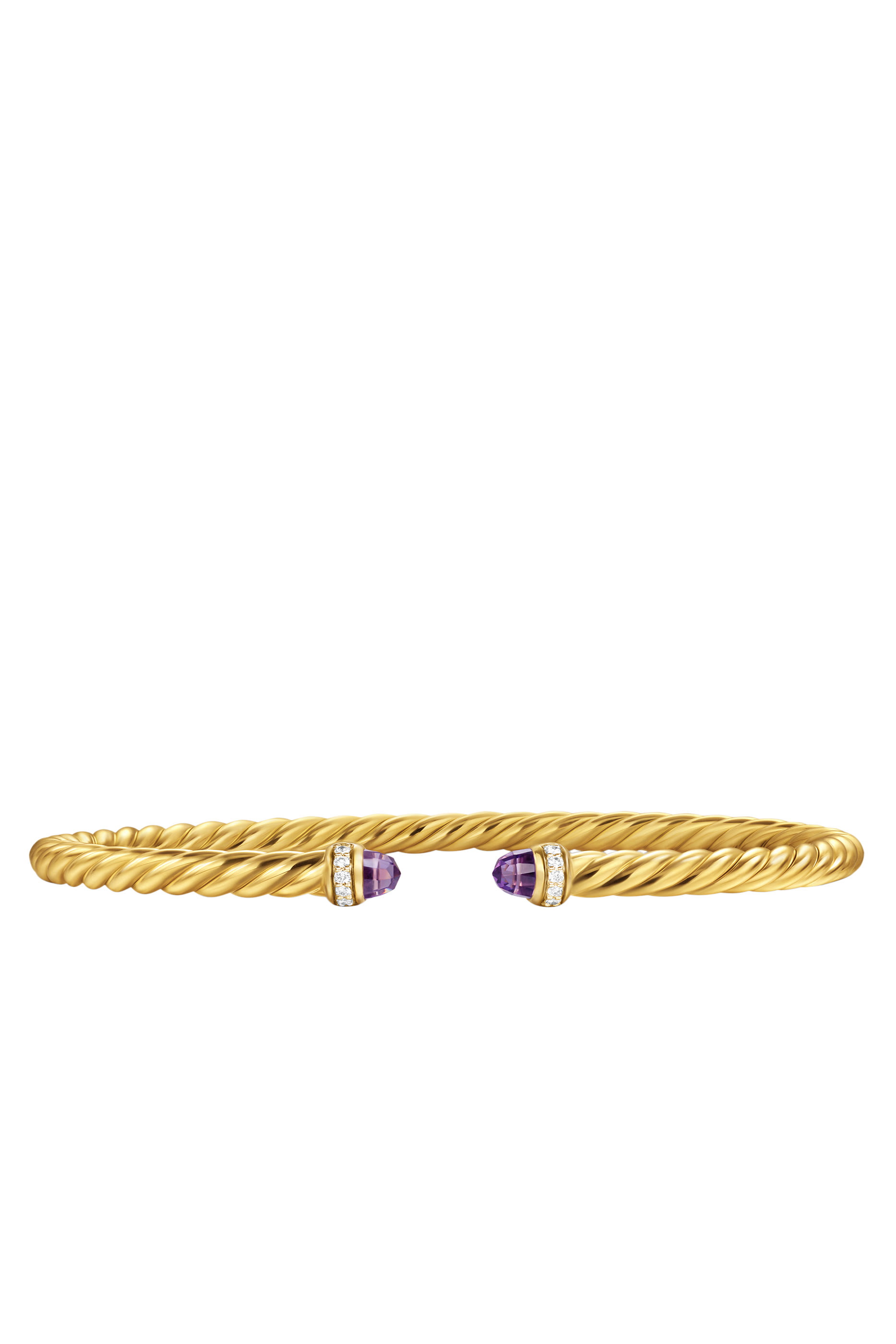 سوار كابل سبيرا فليكس مزين بالماس والجمشت، ذهب أصفر عيار 18