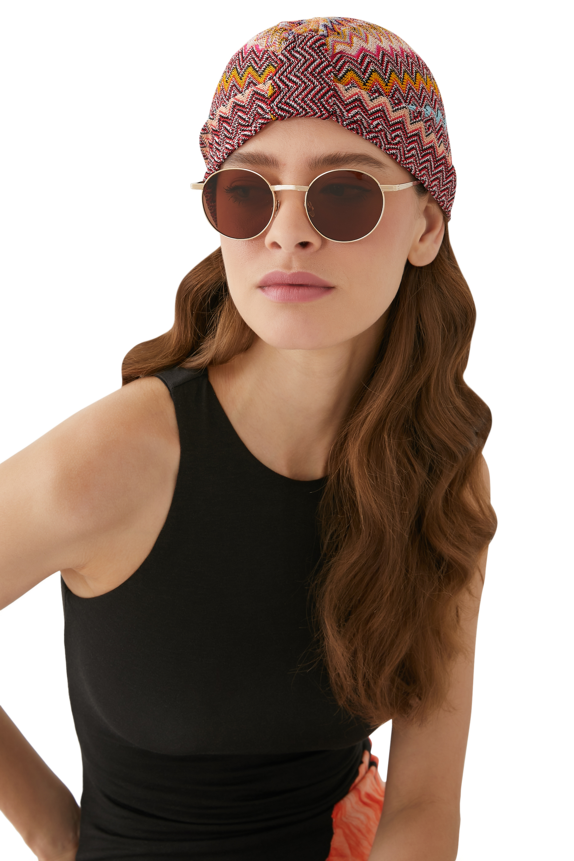 توربان بنقشة خطوط متعرجة فيسكوز