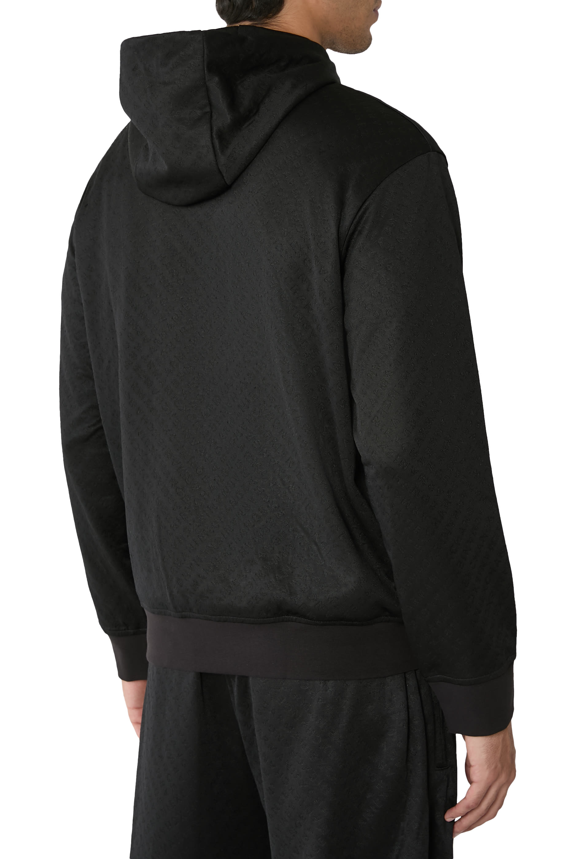 سويت شيرت بشعار الماركة جاكار بالكامل وغطاء للرأس