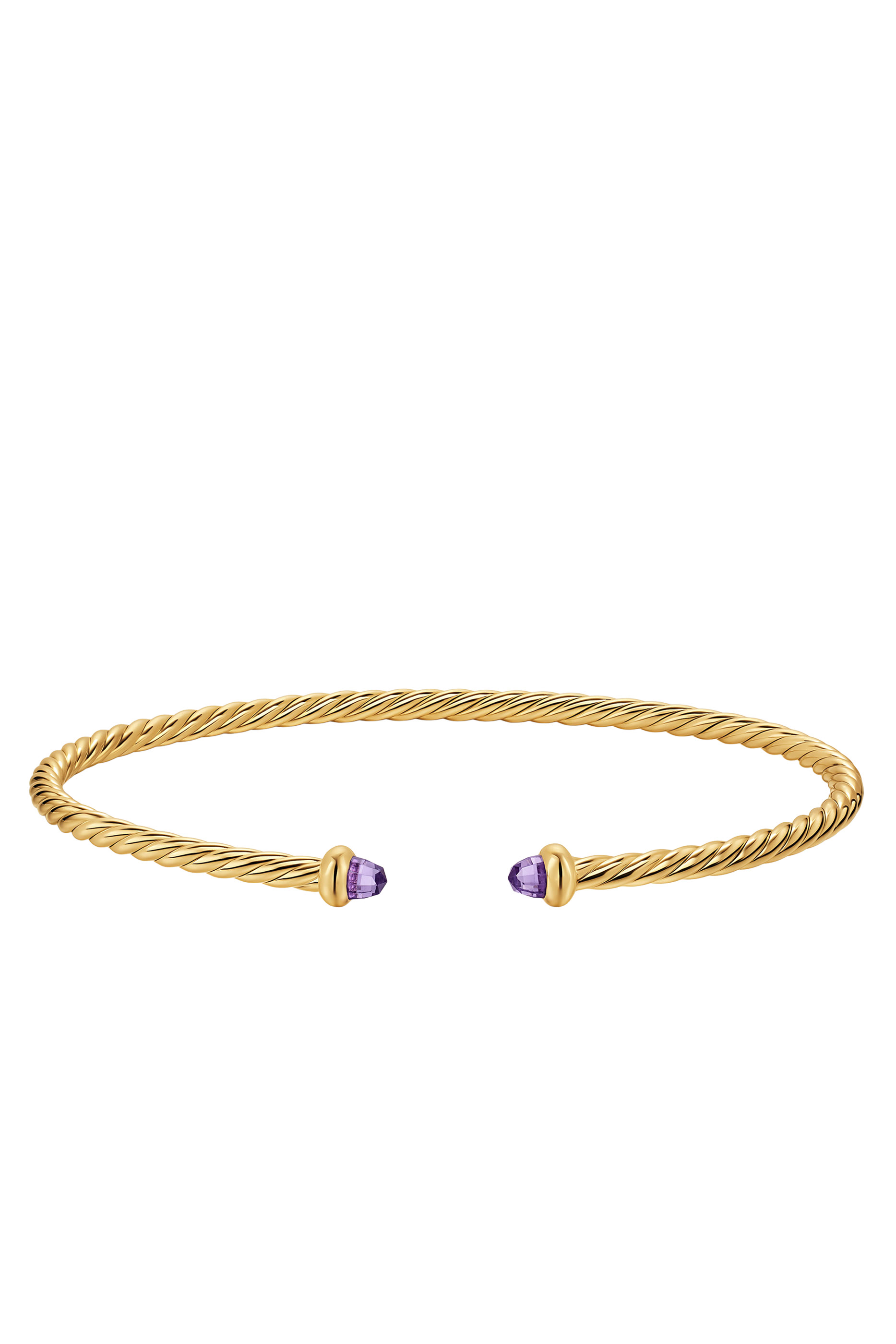 Micro Cablespira&reg; Flex Bracelet, 18K Yellow Gold & Amethyst