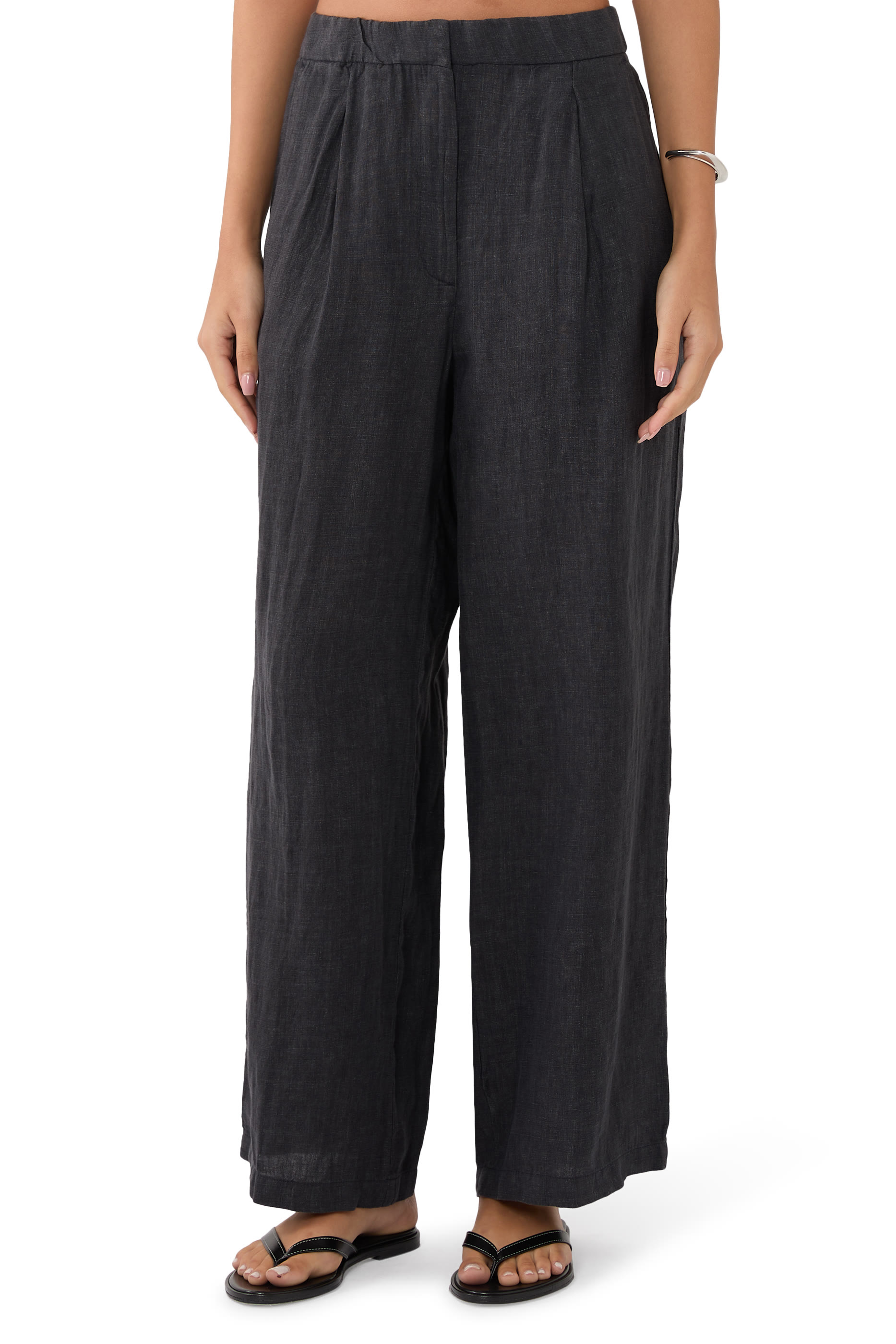 بنطال ديلافيه بلون باهت كتان عضوي