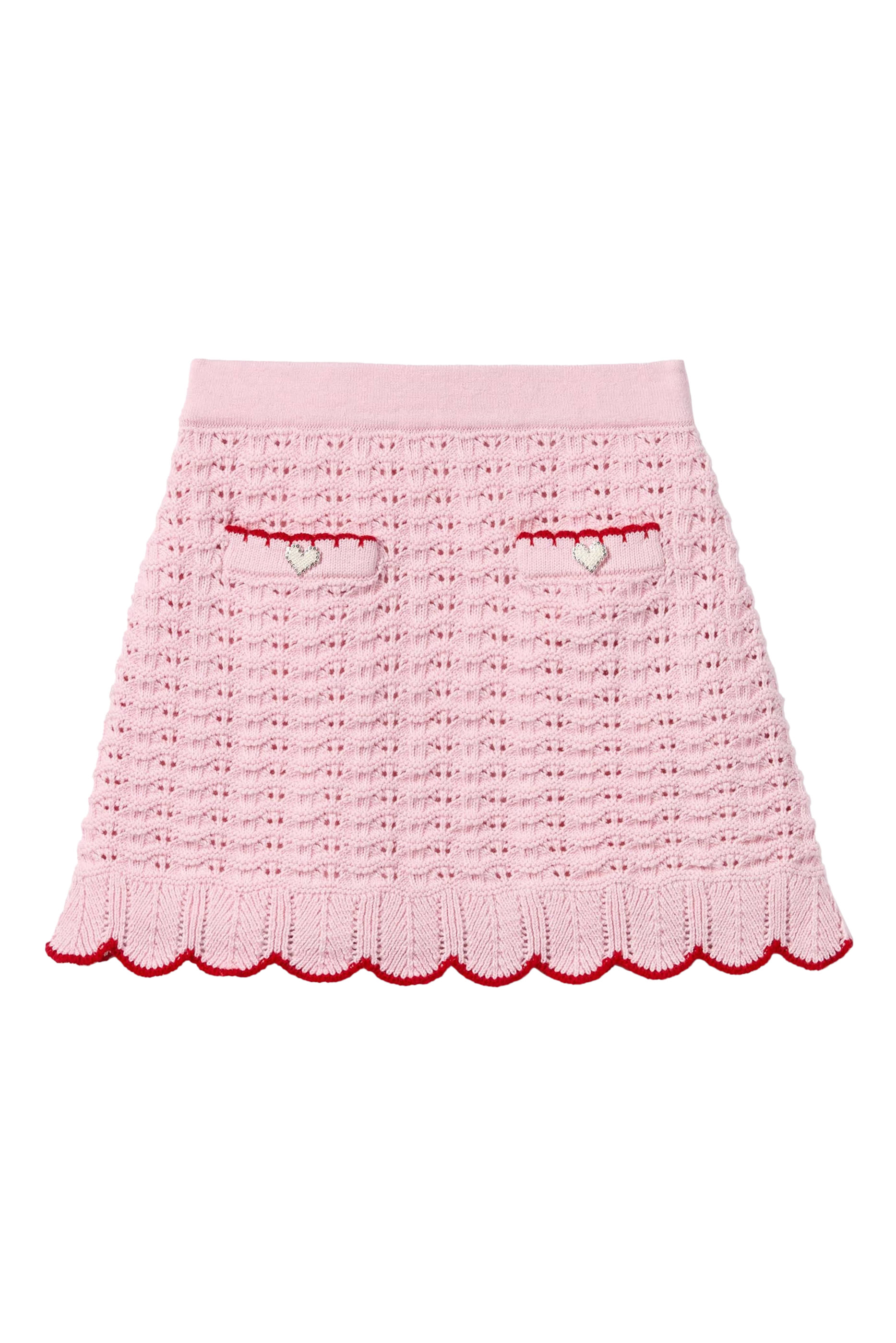 تنورة بتفاصيل قلب نسيج بارز الملمس للأطفال