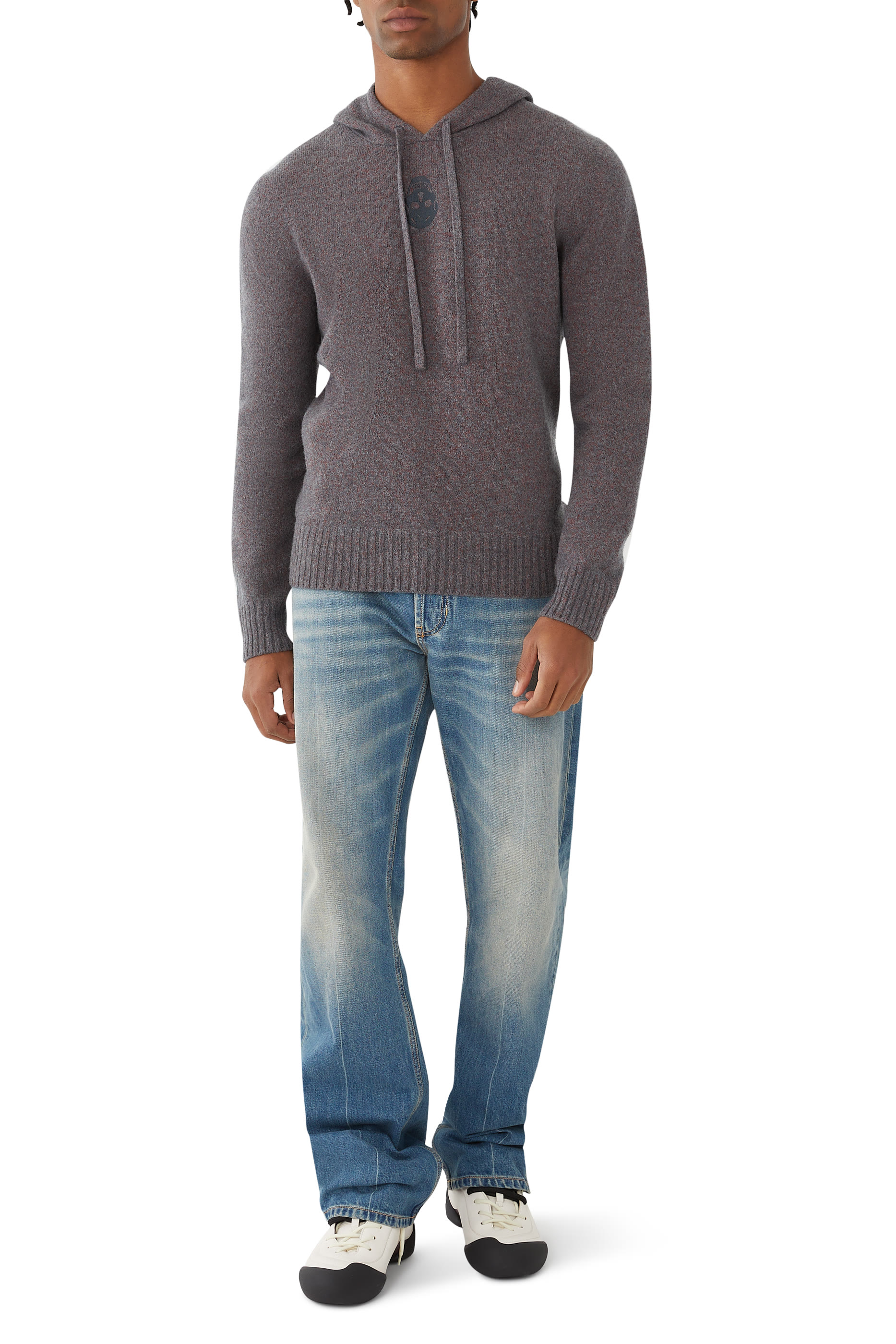 كنزة بغطاء للرأس بطبعة جمجمة