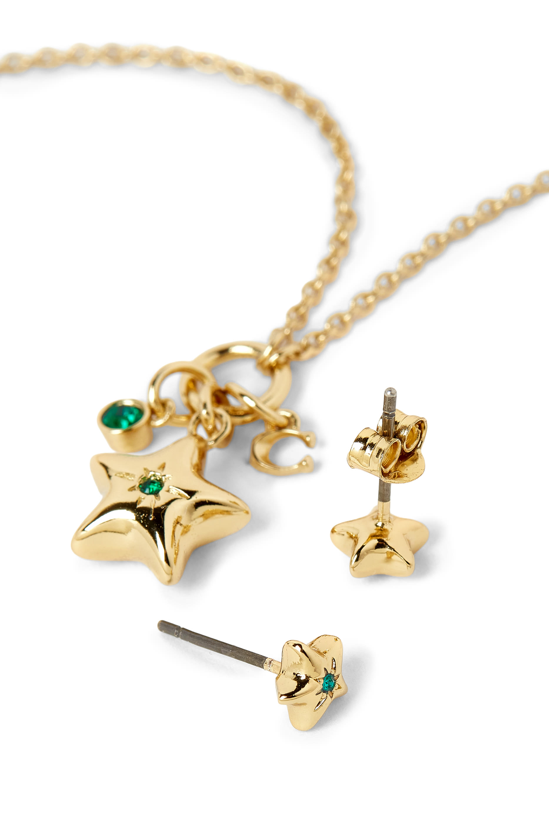 طقم قلادة بدلاية وأقراط بتصميم نجمة