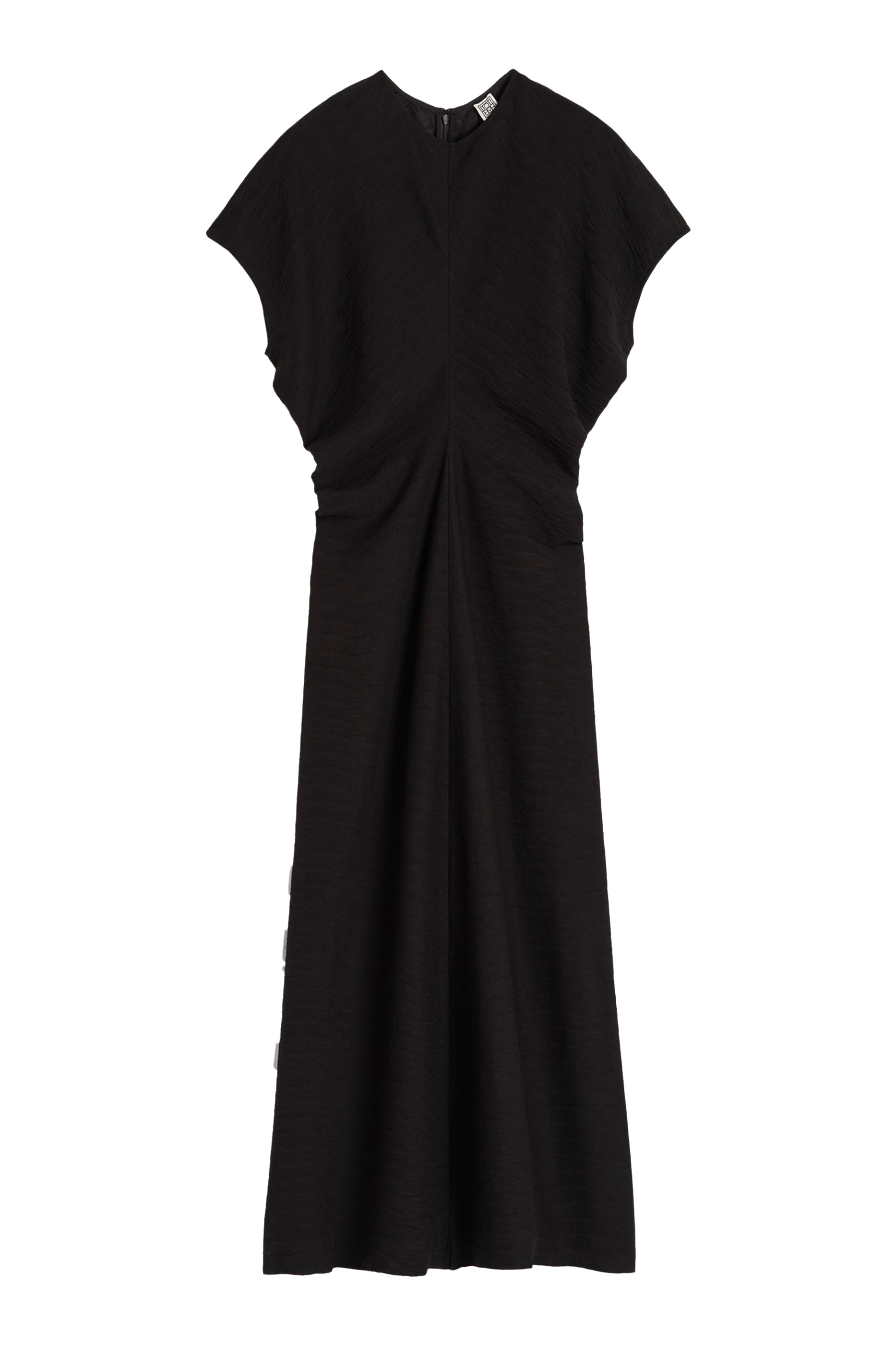 فستان بخصر مزموم قماش مجعد