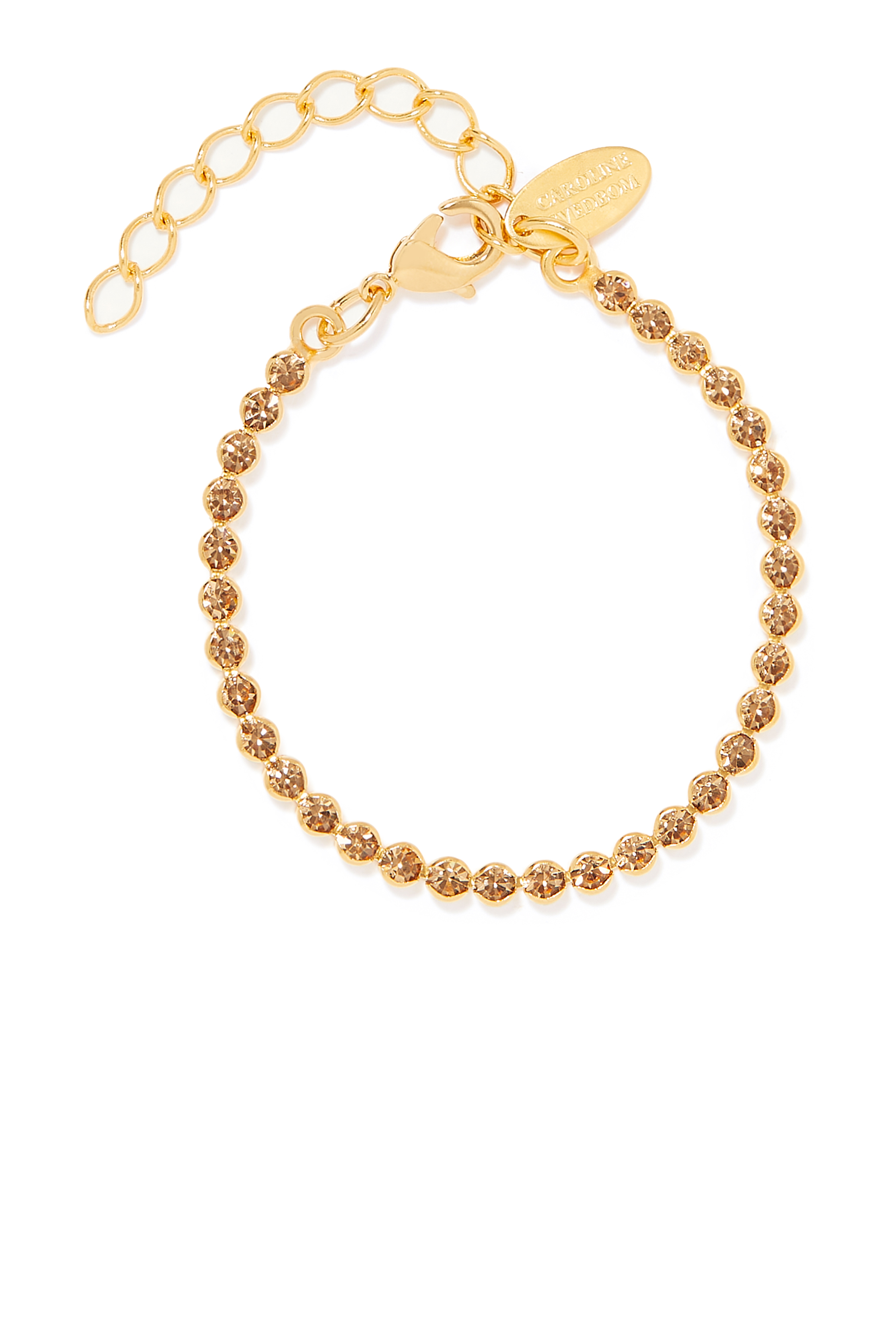 سوار سيري تنس مقاس XS مزين بالتوباز نحاس مطلي بذهب عيار 18