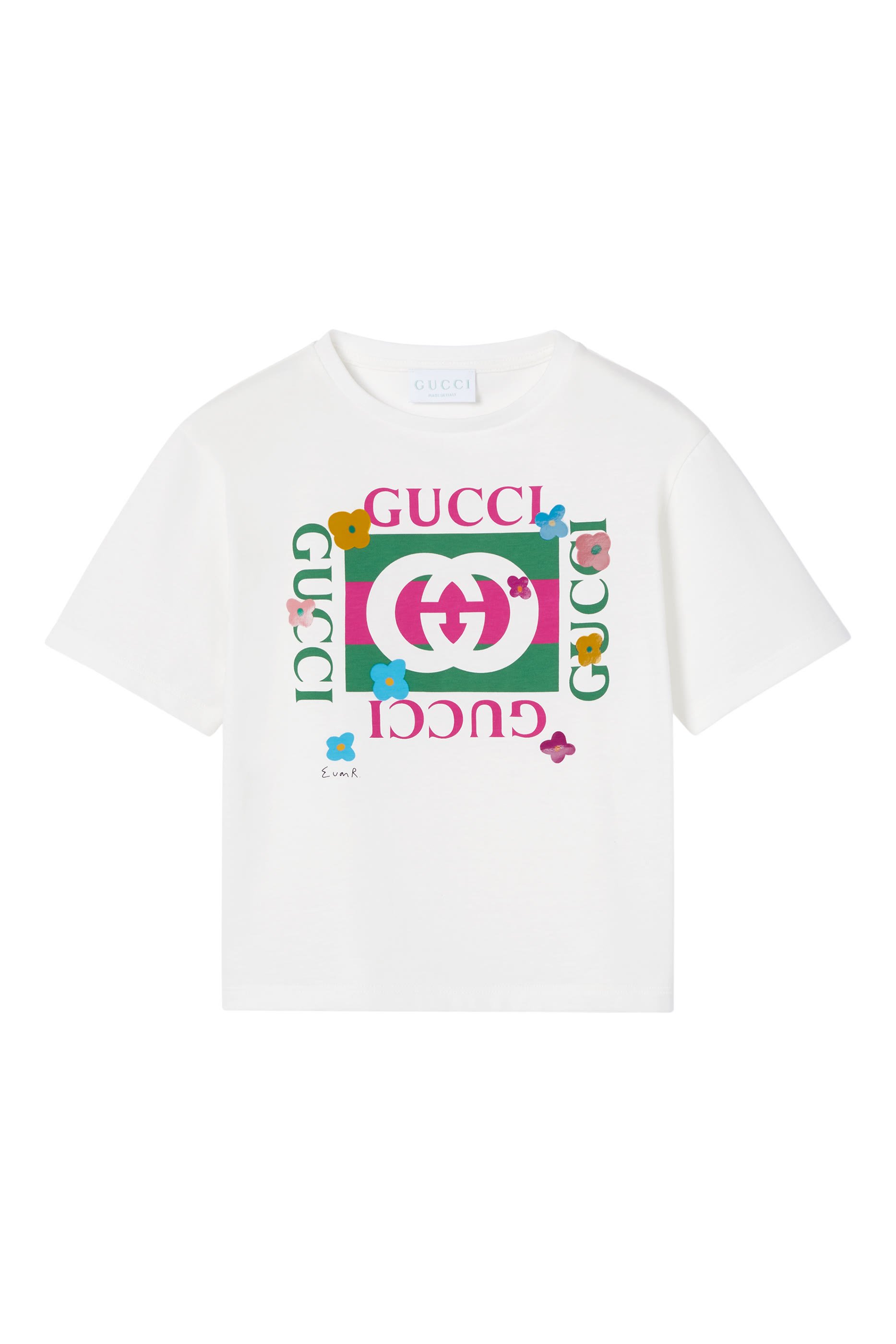 تيشيرت مزين بشعار الماركة قطن للأطفال