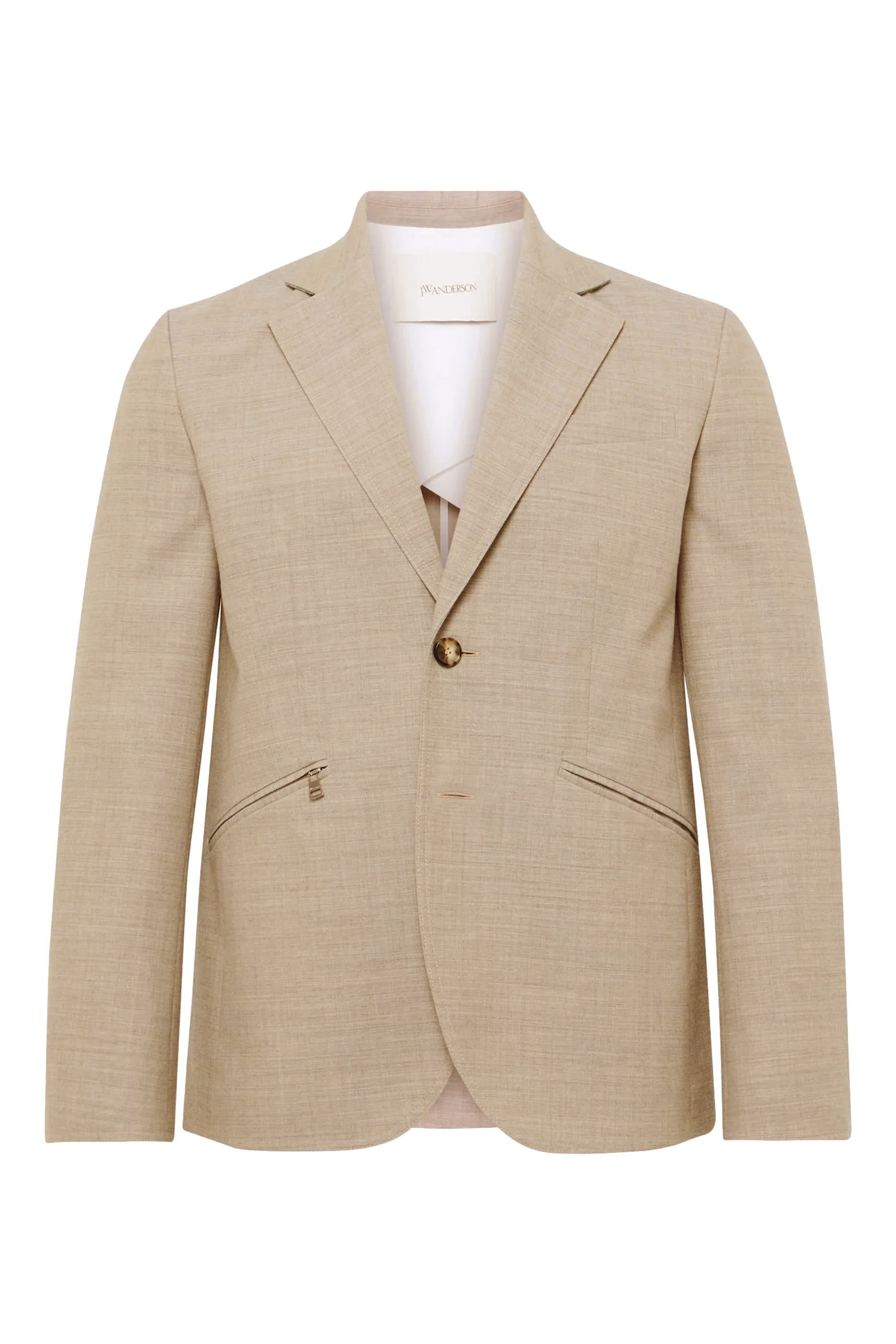 Front-Button Tailored Blazer Jacket